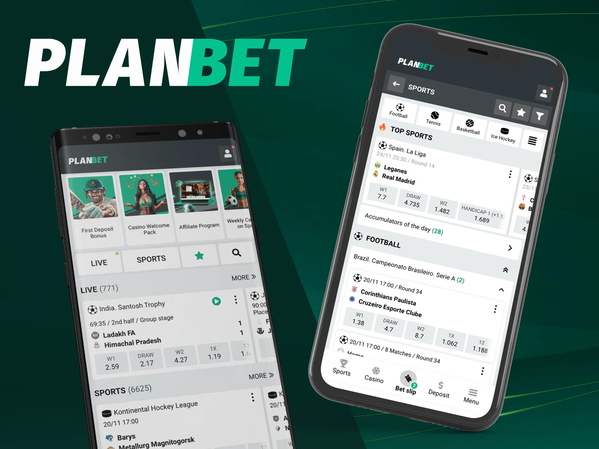 Which devices the PlanBet app supports.