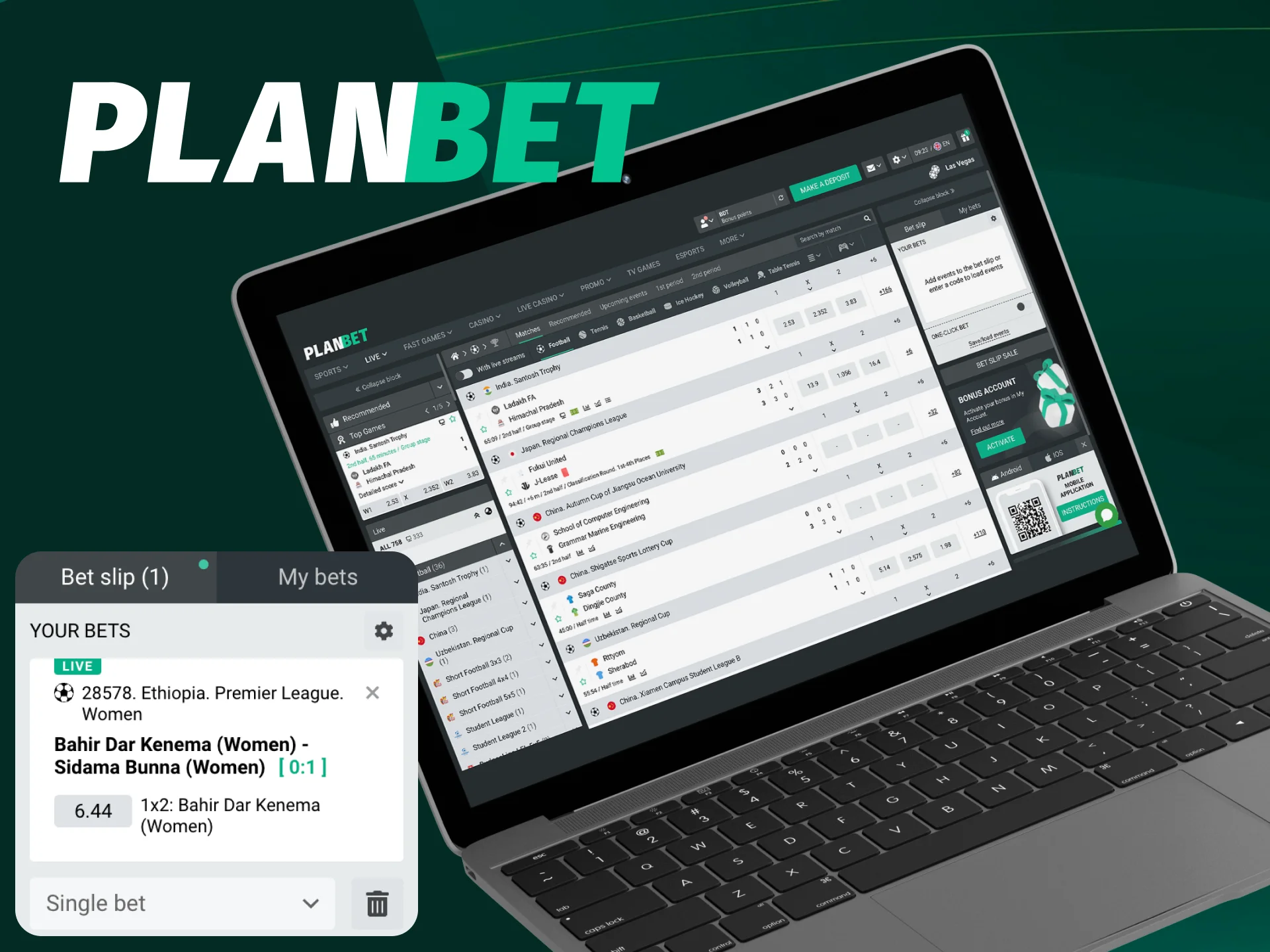 Betting on football is popular at PlanBet.