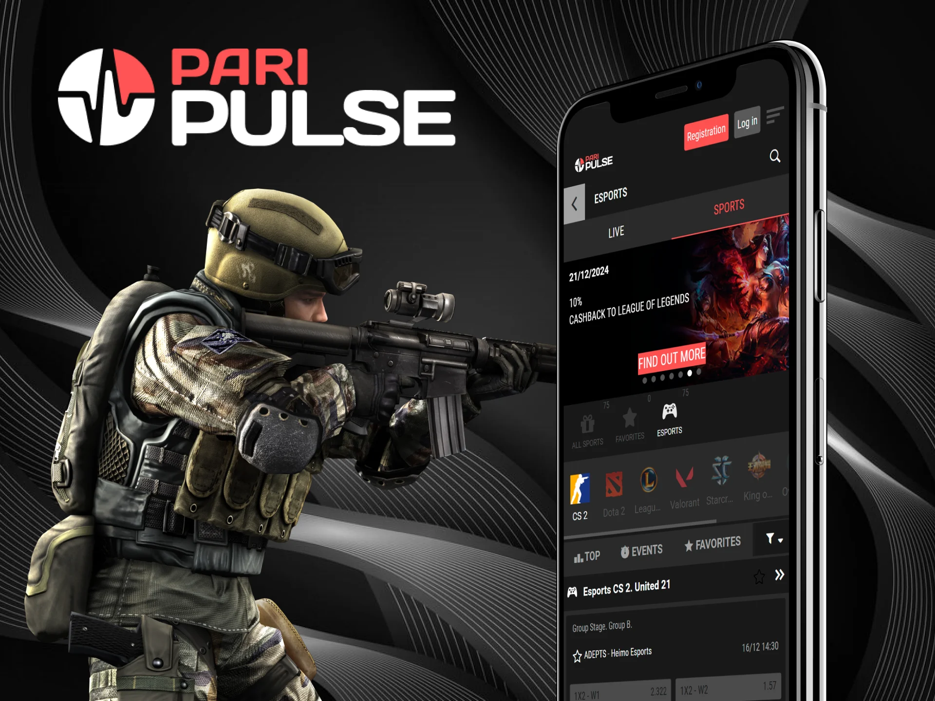 PariPulse offers a wide range of Counter Strike betting markets.