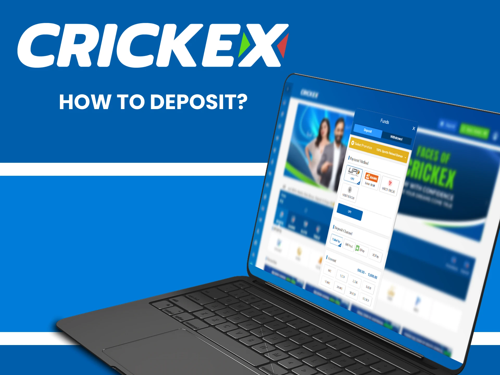 Choose a convenient way to top up your Crickex account.