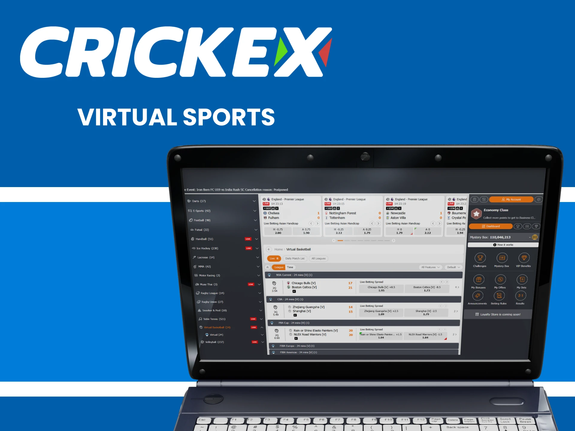 Visit the virtual sports section at Crickex.