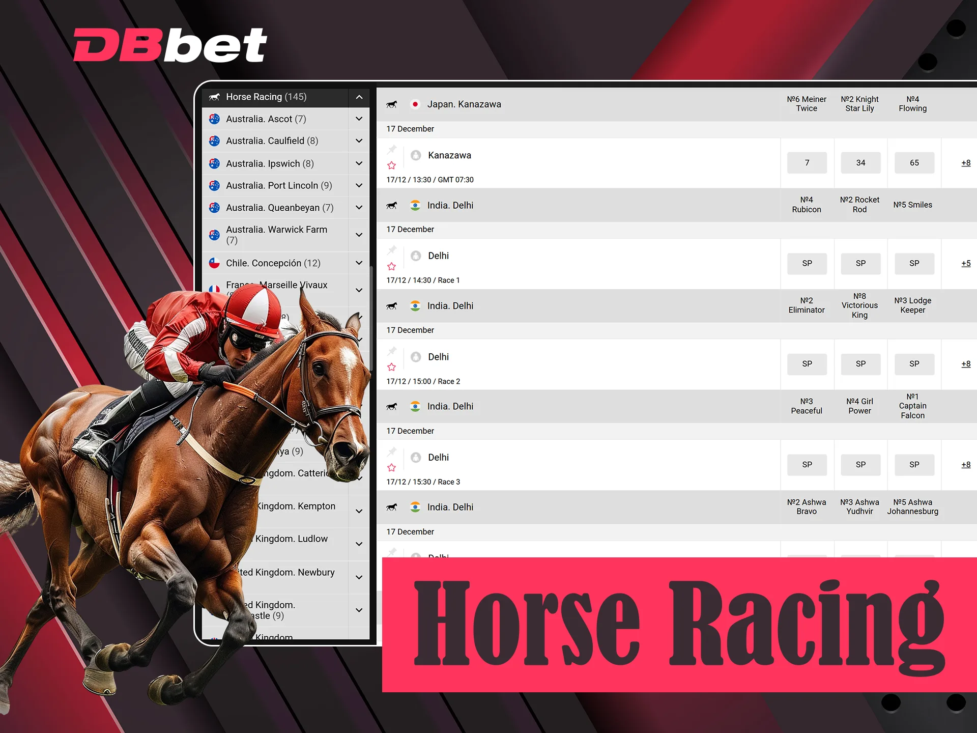 Bet on fastest horse at DBbet and win money.