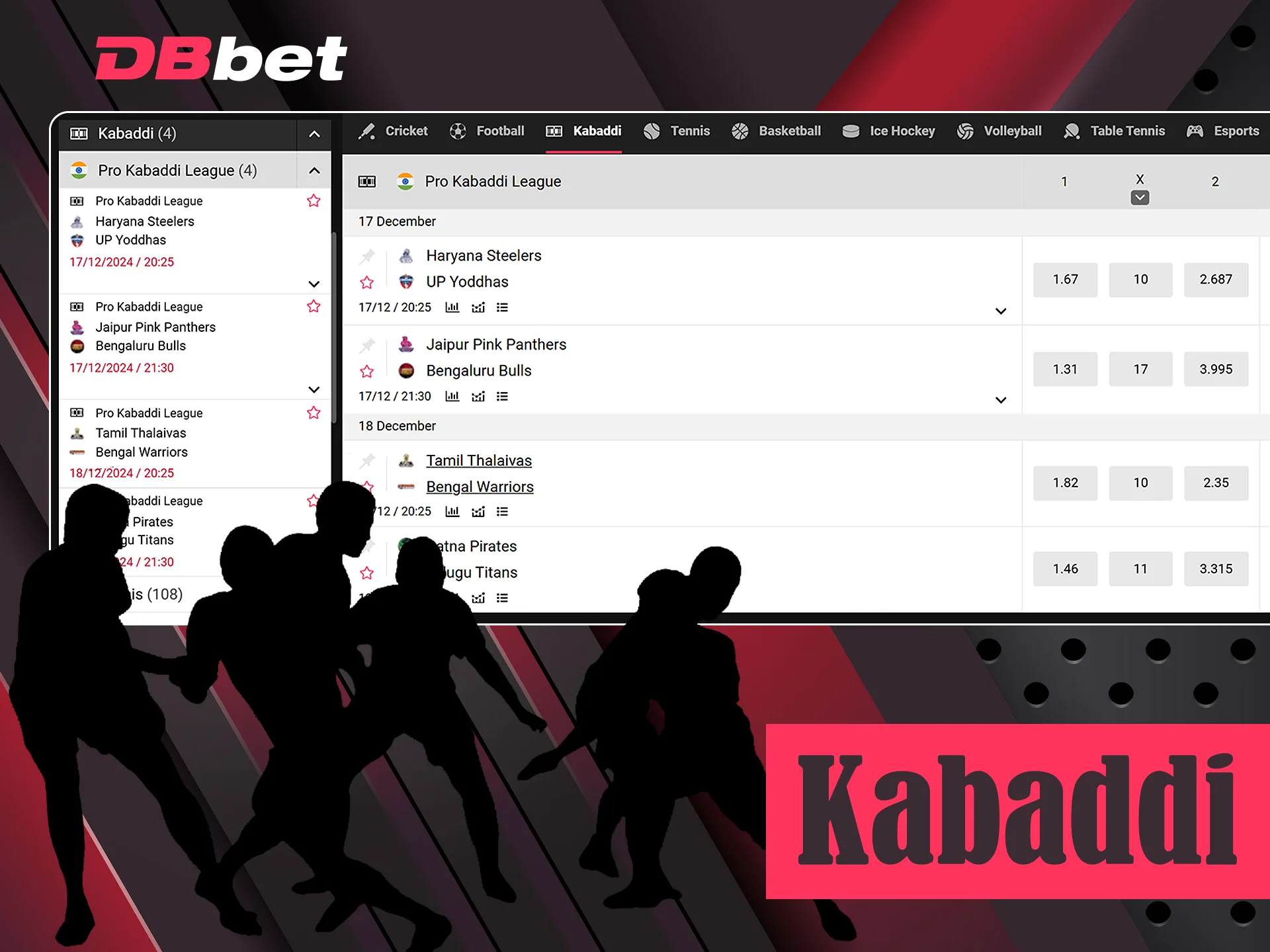 Kabaddi is a great sport for betting on at DBbet.