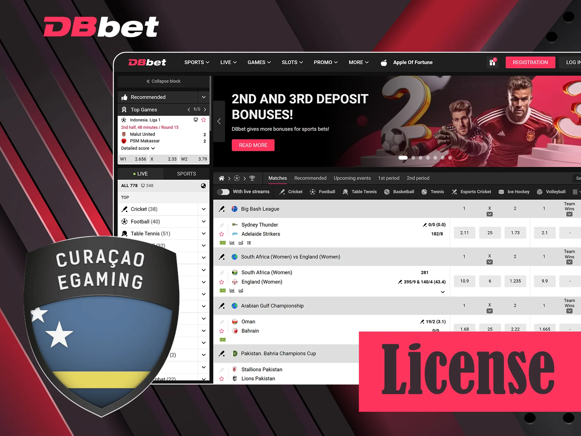 DBbet is a licensed betting company.