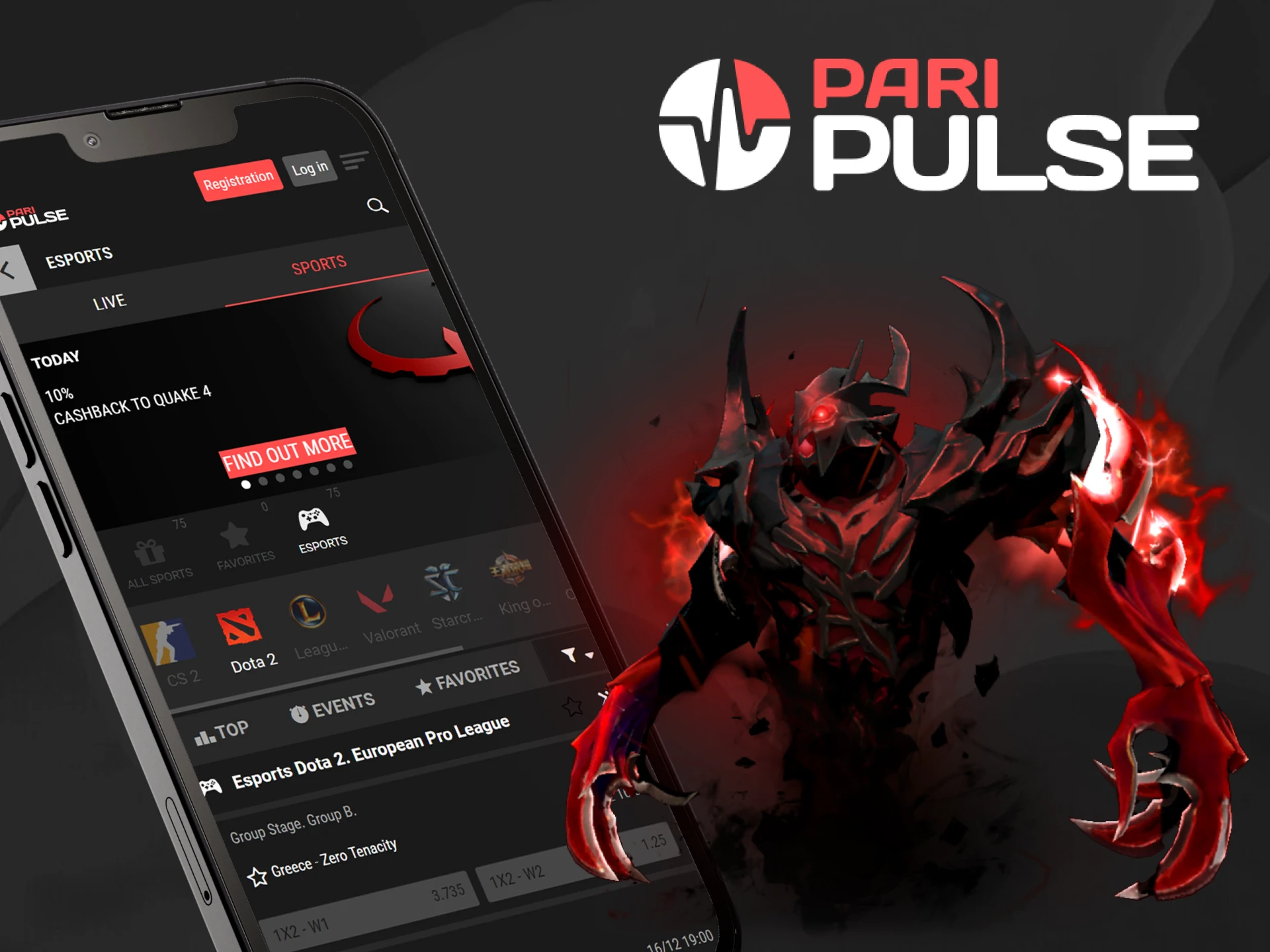 Watch Dota 2 live and place bets in real time with PariPulse.