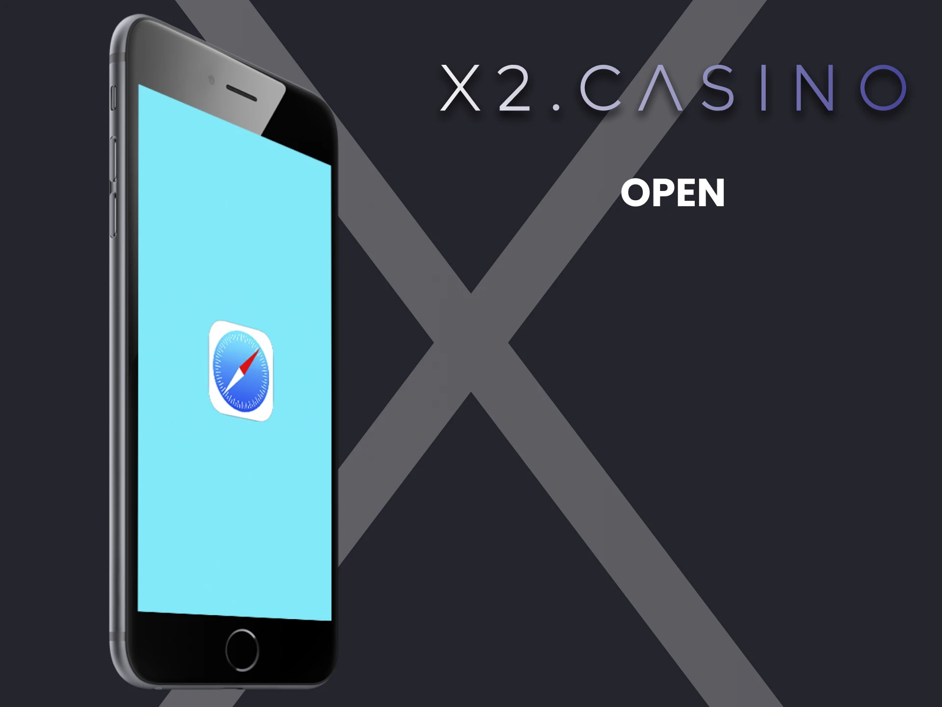 Open your browser to download the x2casino app on iOS.