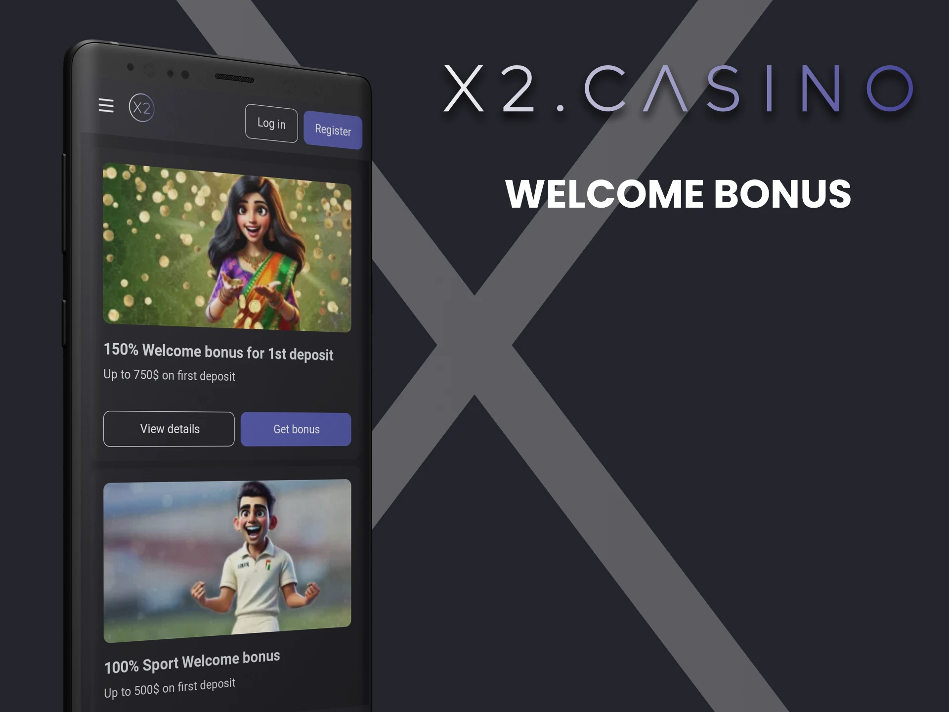 Get your welcome bonus from x2casino.