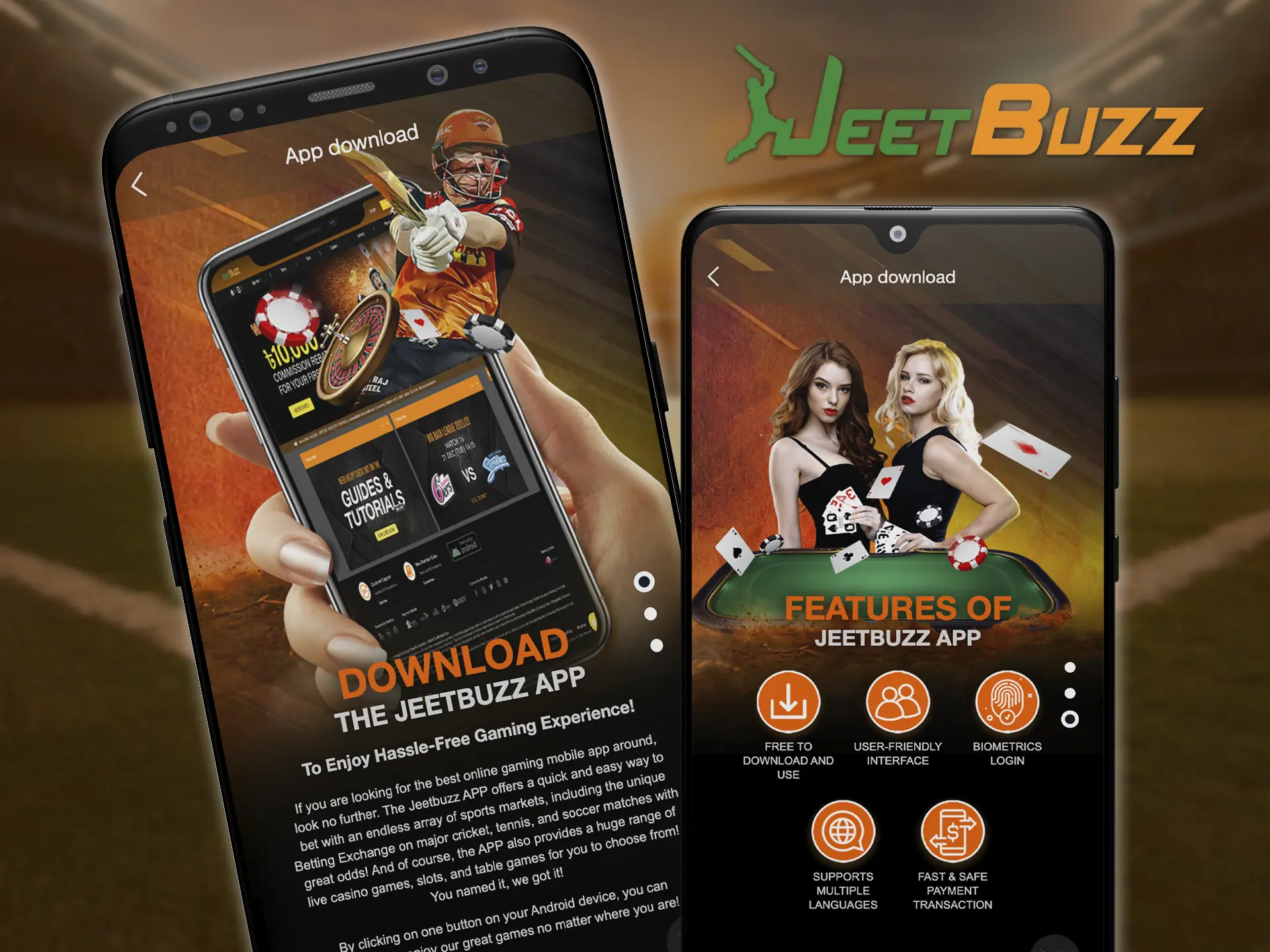 Download the JeetBuzz app for Android and immerse yourself in the exciting world of gambling and betting.