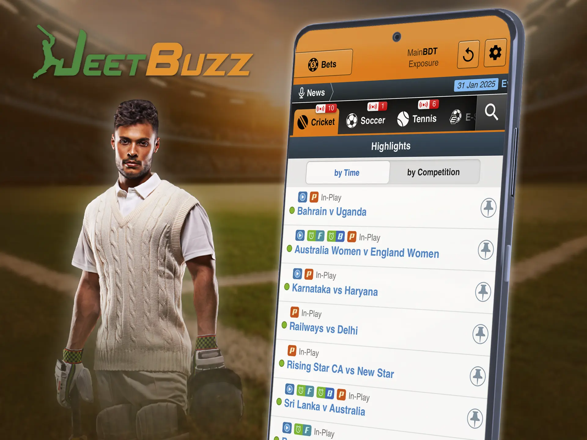 Fans of the sport will find a lot of interesting things in the JeetBuzz mobile app, only major competitions are waiting for you.