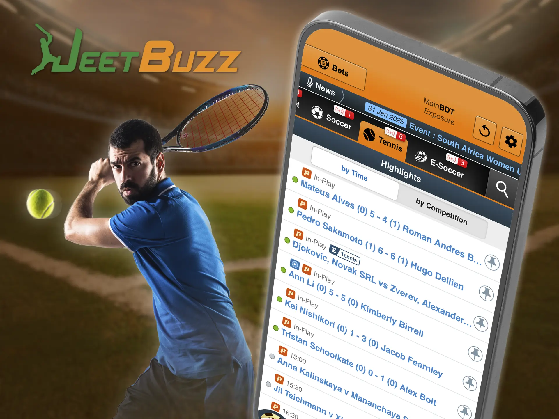 Try your hand at the world's most energetic sport and bet on the best matches online on the JeetBuzz app.