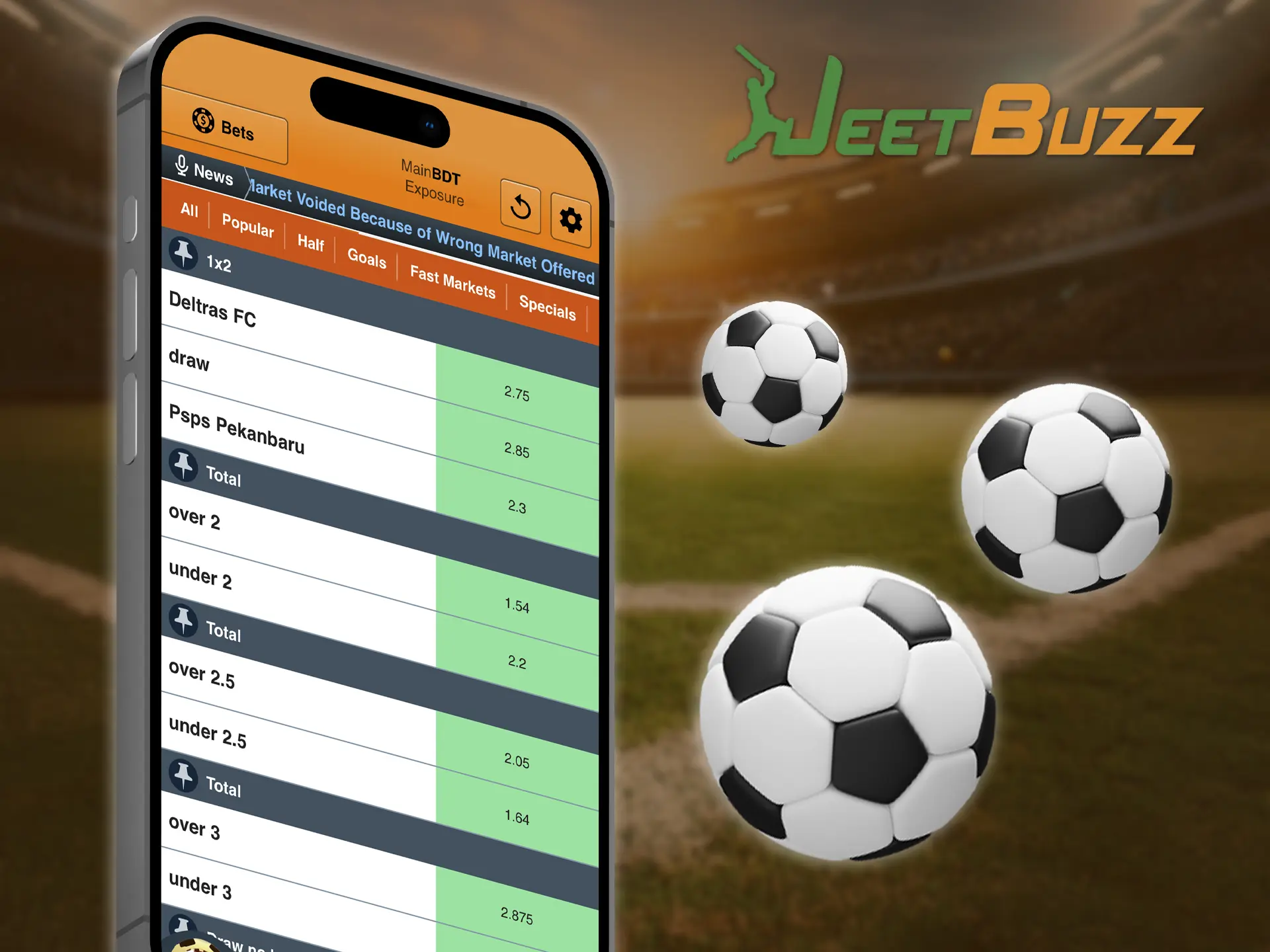 This type of betting in JeetBuzz is for more experienced users, here you have to guess how many points are scored.