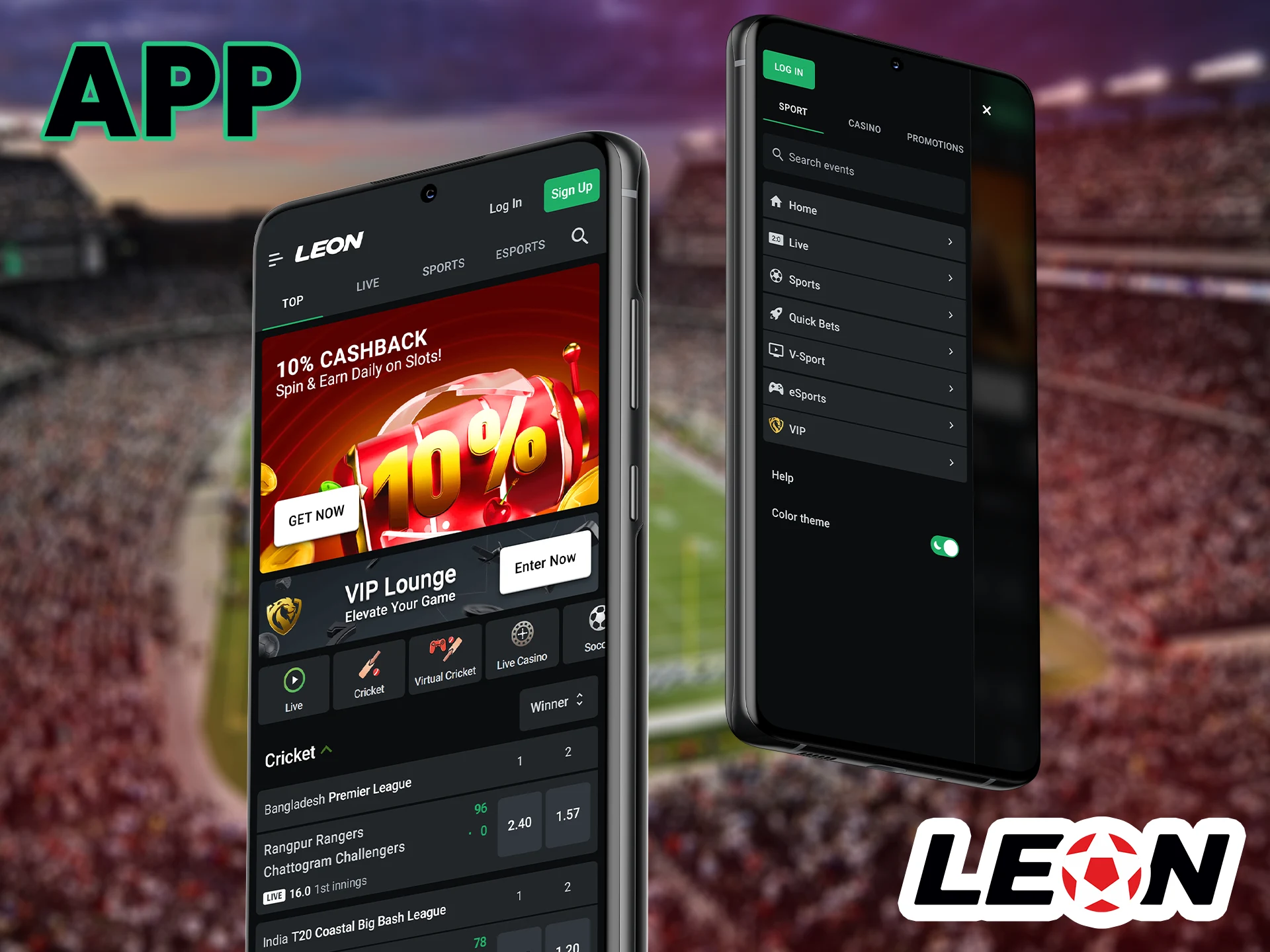 Leon Bet software for Android will help you enjoy betting, play casino games anywhere you want without using a computer.