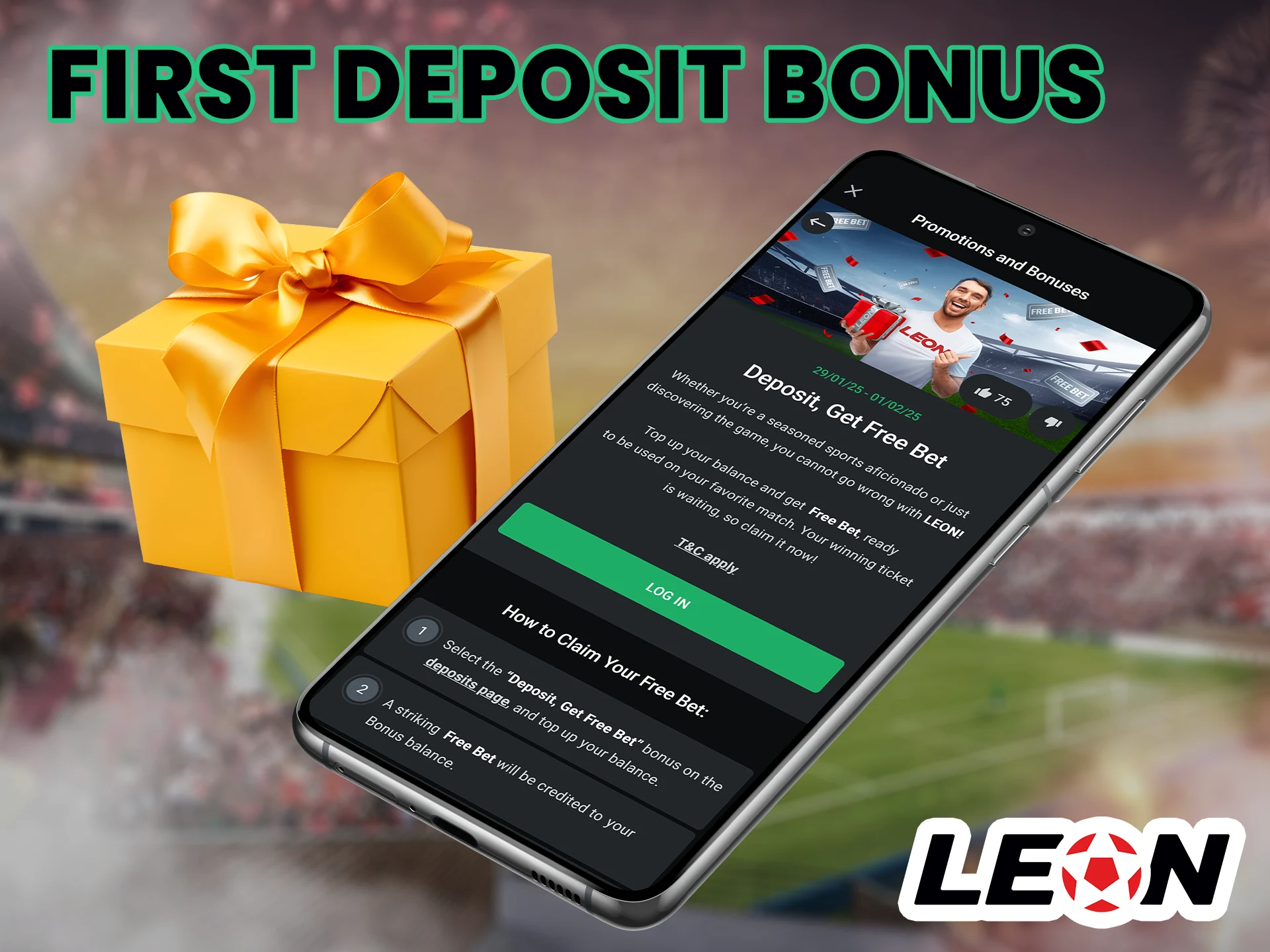 Get a nice gift - 20 free bets up to 34,000 BDT at Leon Bet.