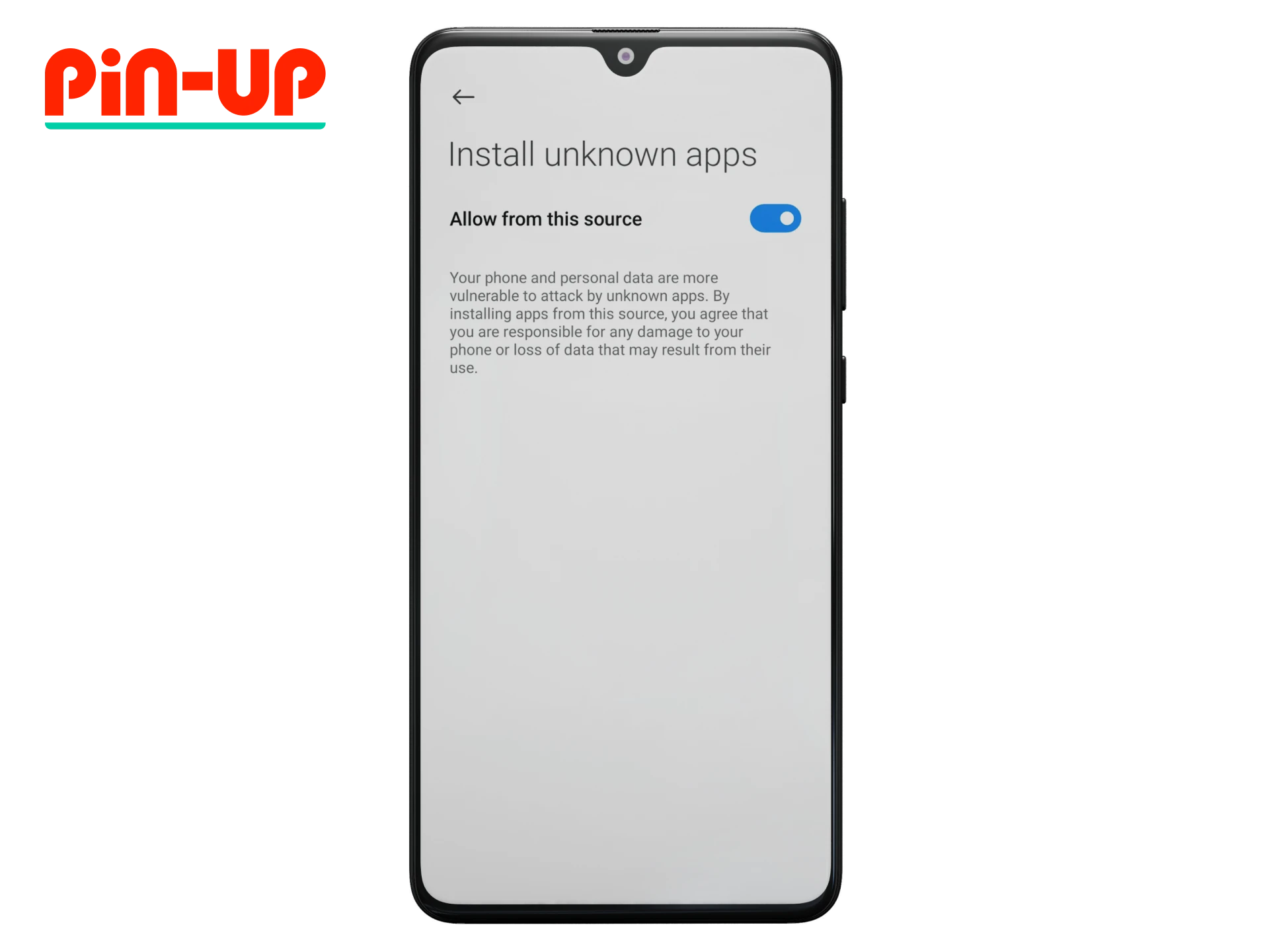 Allow the Pin Up app to be installed on your Android device.
