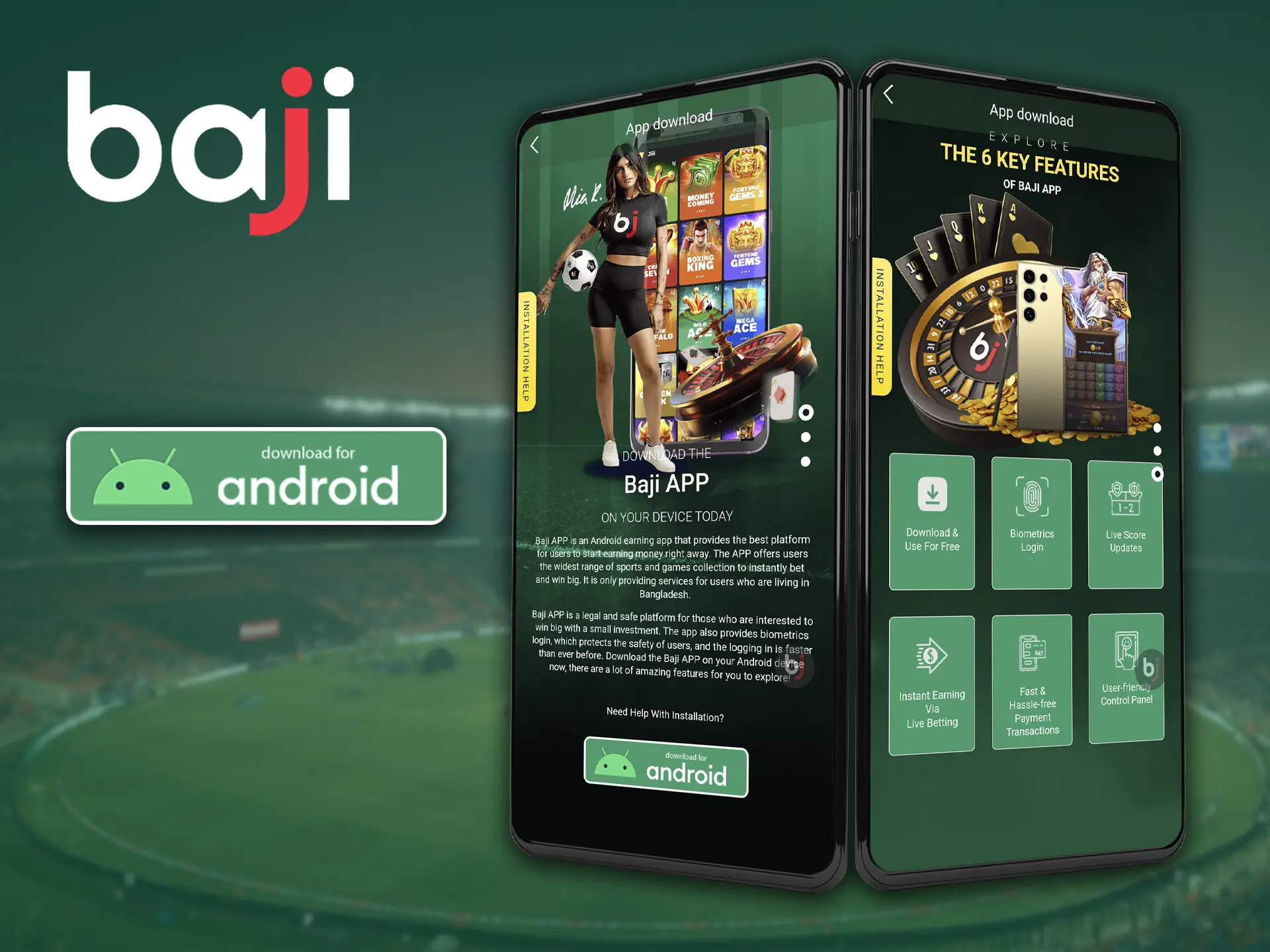 Download the Baji app on your Android device and place your first bet.