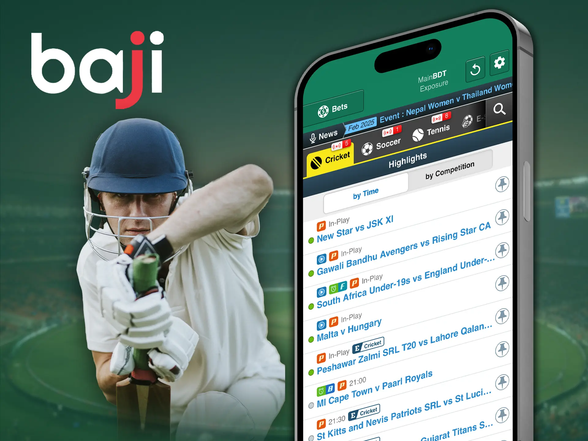 Fans of the sport will find a lot of interesting things in the Baji mobile app, only major competitions are waiting for you.