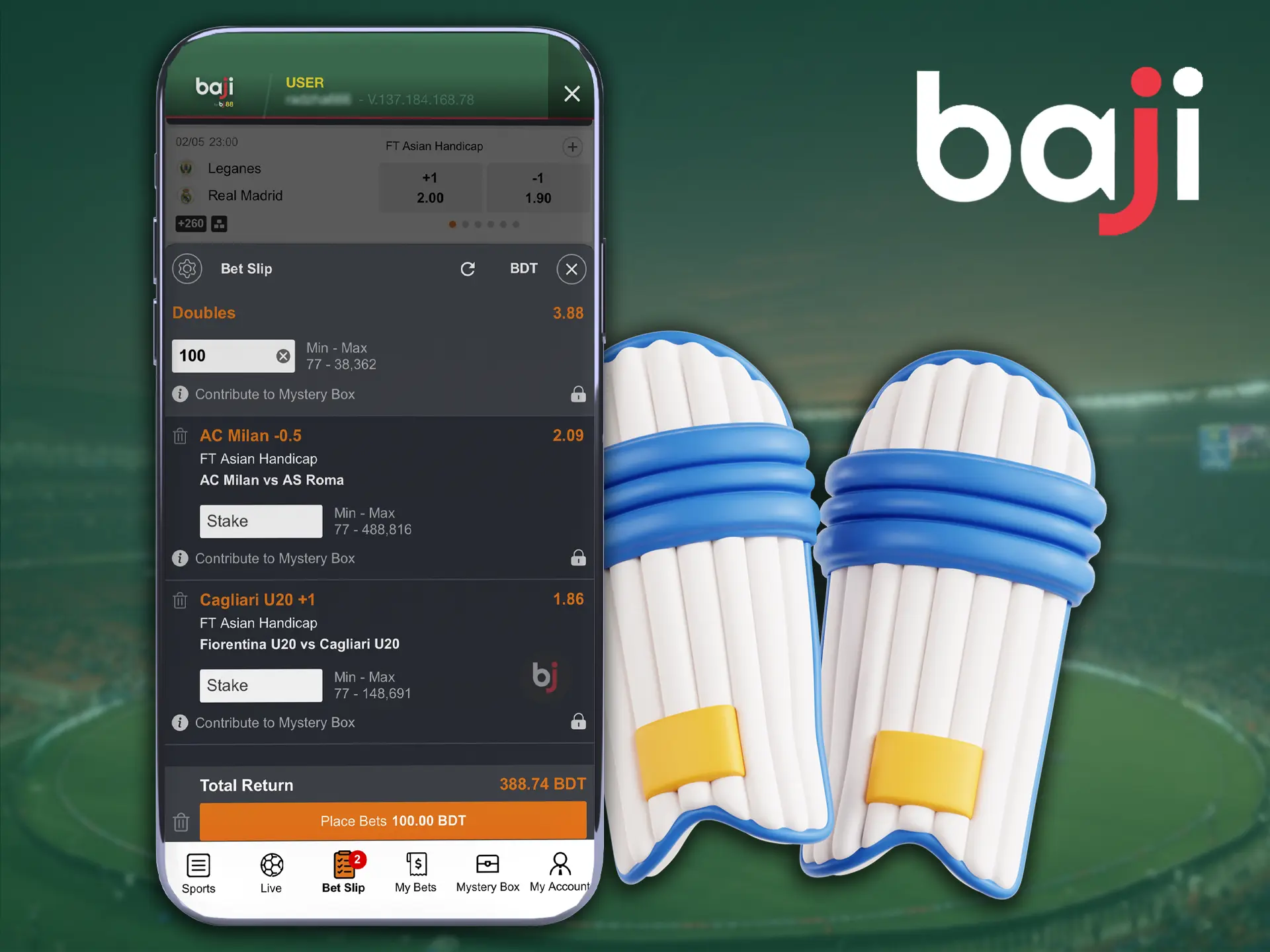 Place bets on multiple outcomes at once in the Baji app.