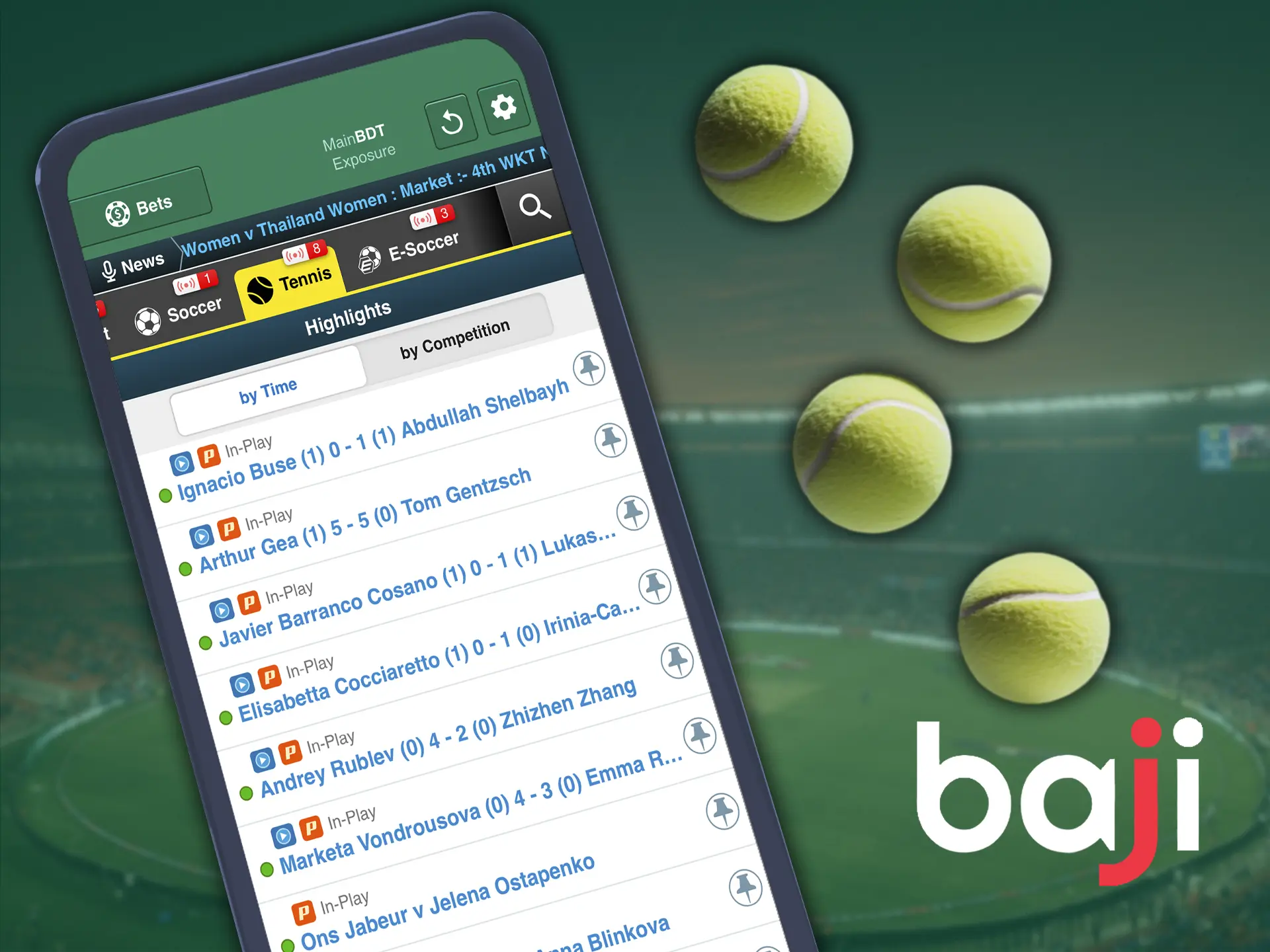 Try your hand at the world's most popular sport and place bets on top matches online at Baji app.