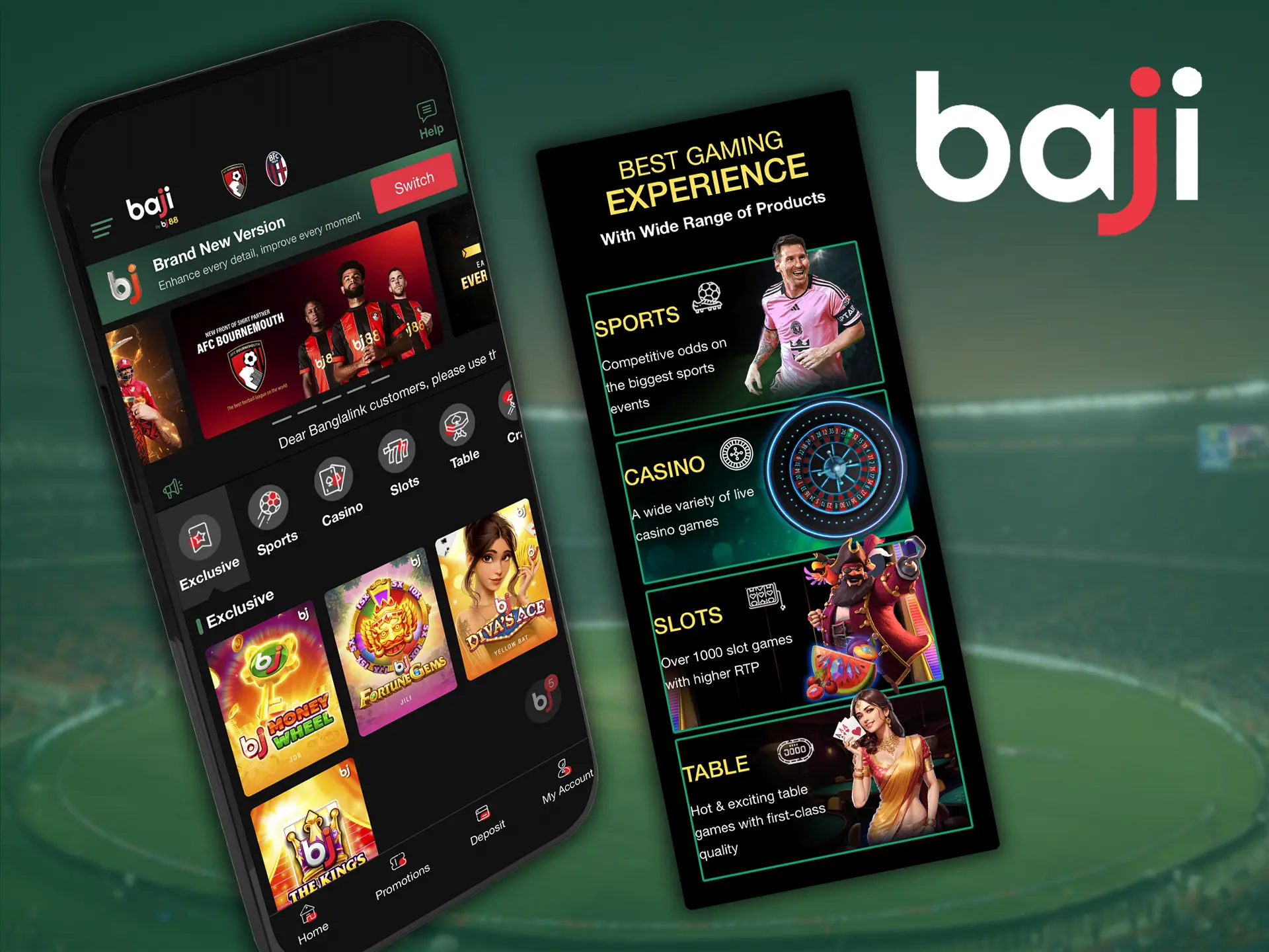 A gigantic number of games await players in the Baji app.