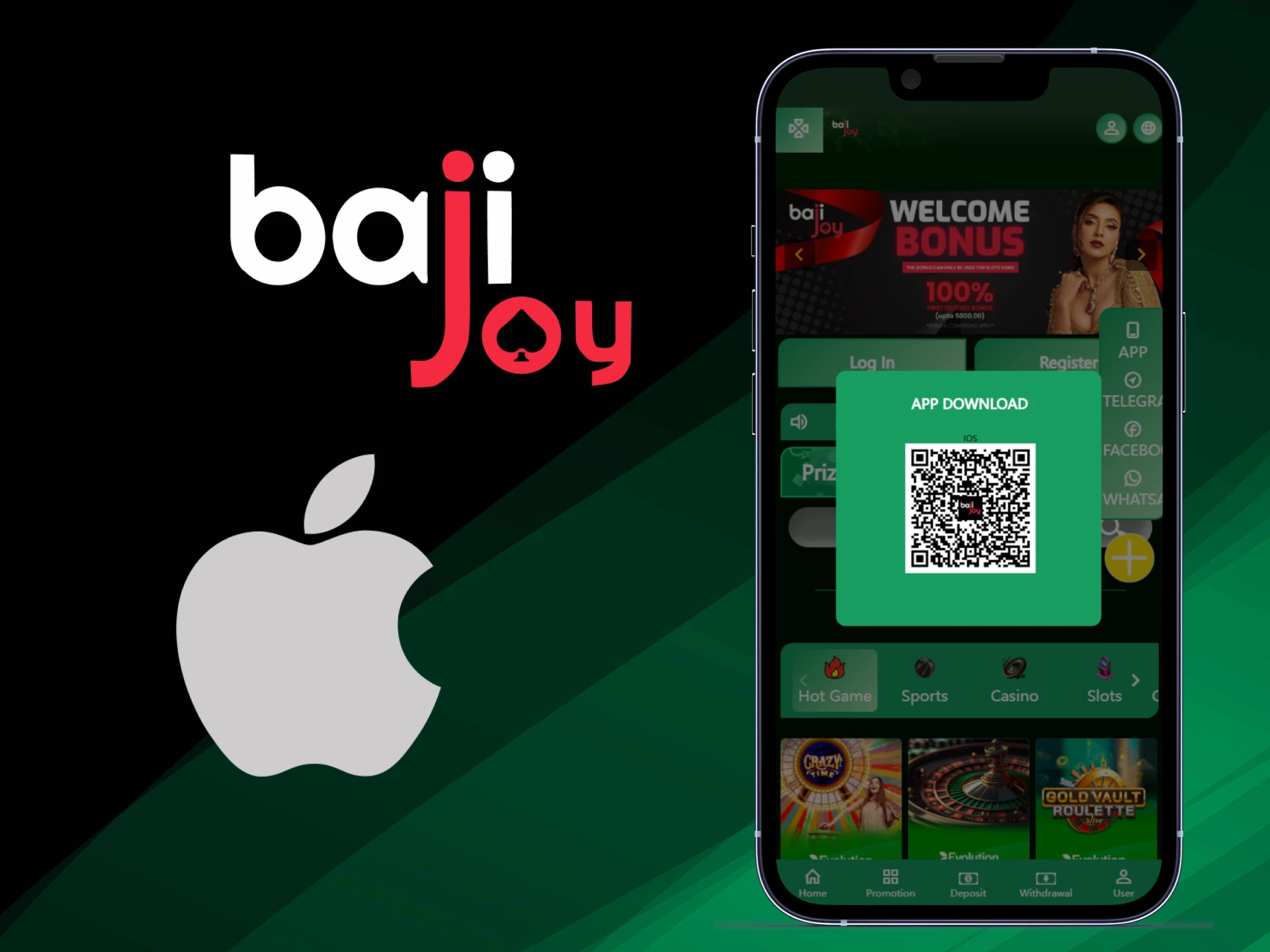 Install the Bajijoy app for iOS devices.