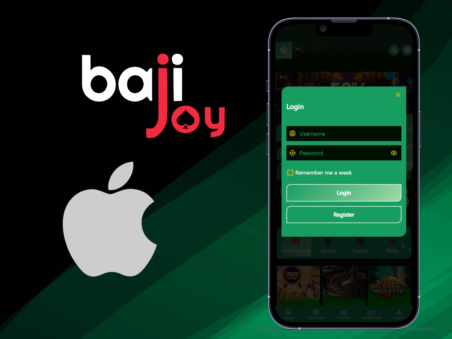 Sign up or log in to your Bajijoy account and start betting and playing.