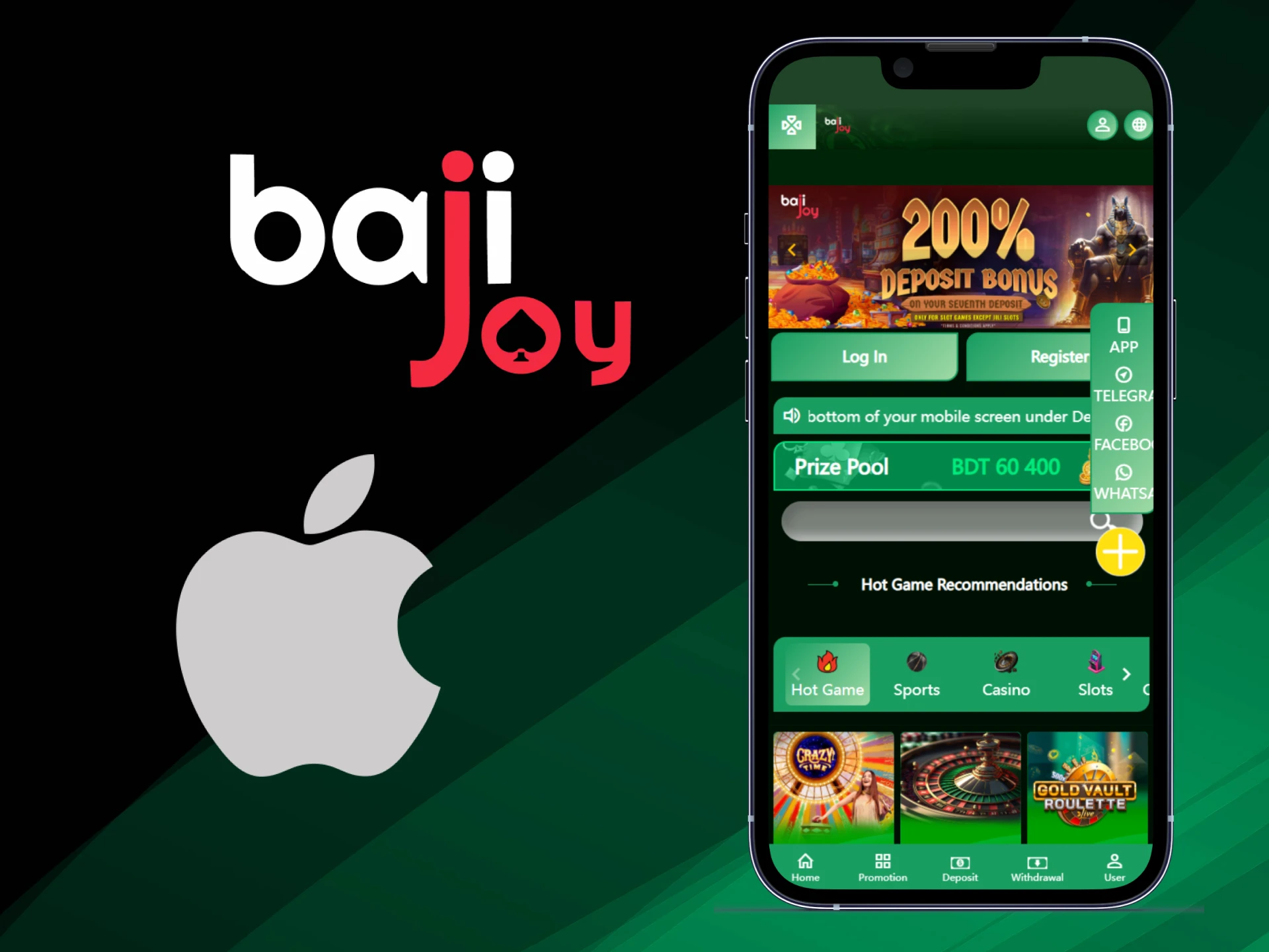 Open the official Bajijoy website on your iOS device.