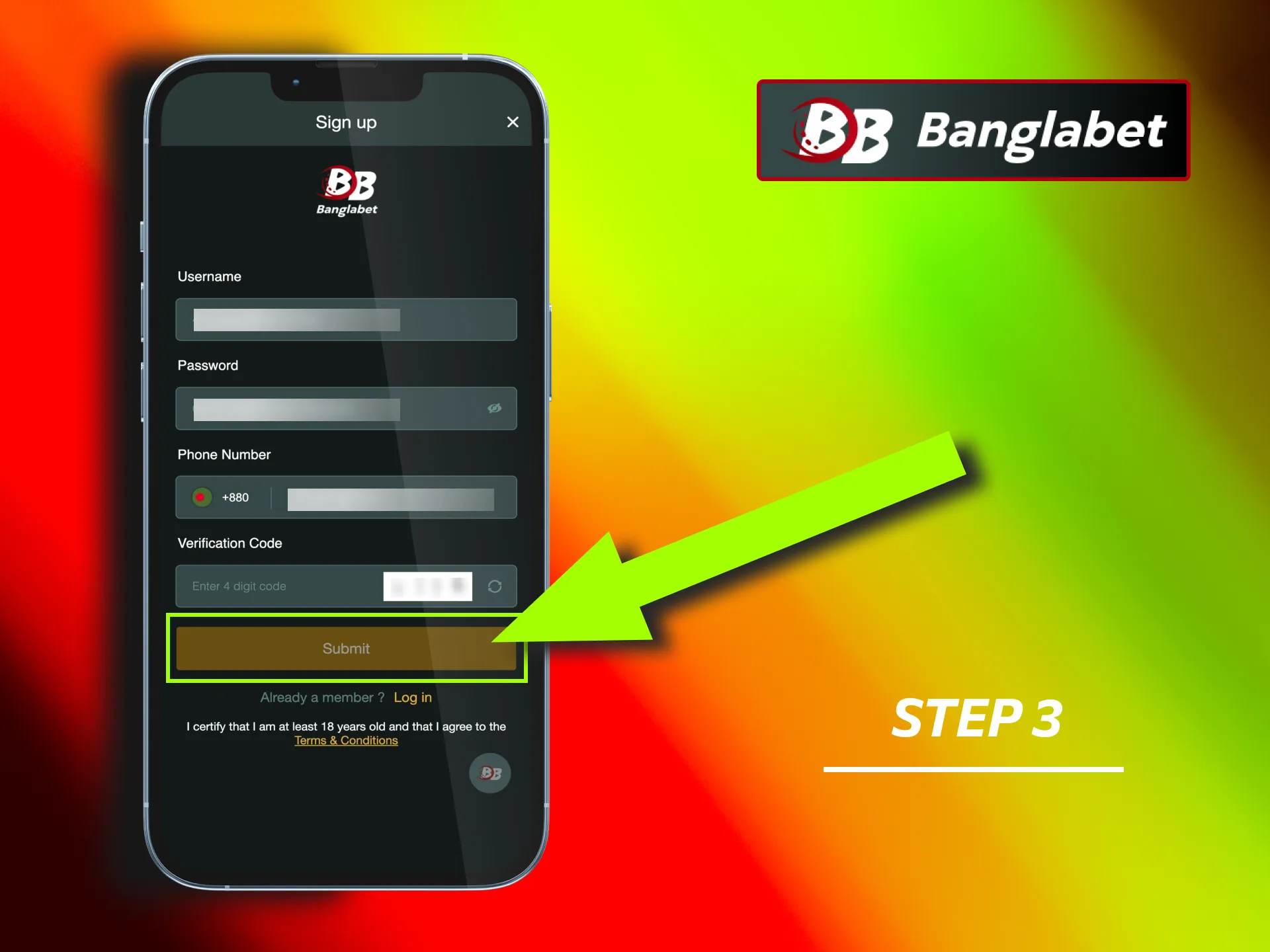 Follow the instructions to complete registration on Banglabet and start using the app.