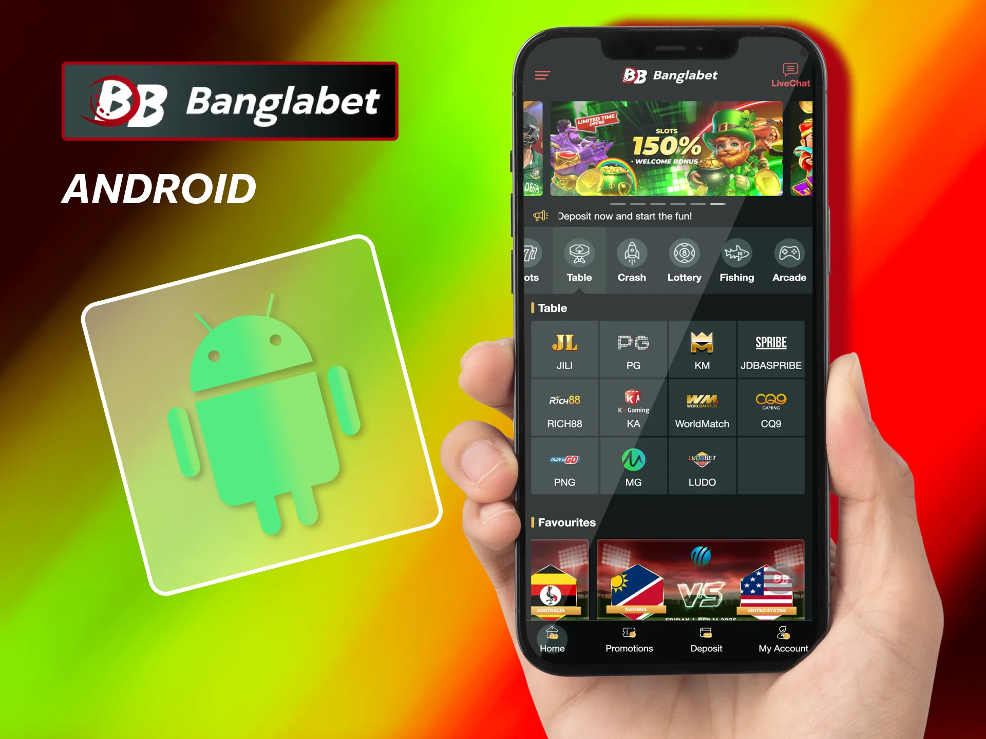 Install Banglabet APK: open settings, allow unknown sources, and install.