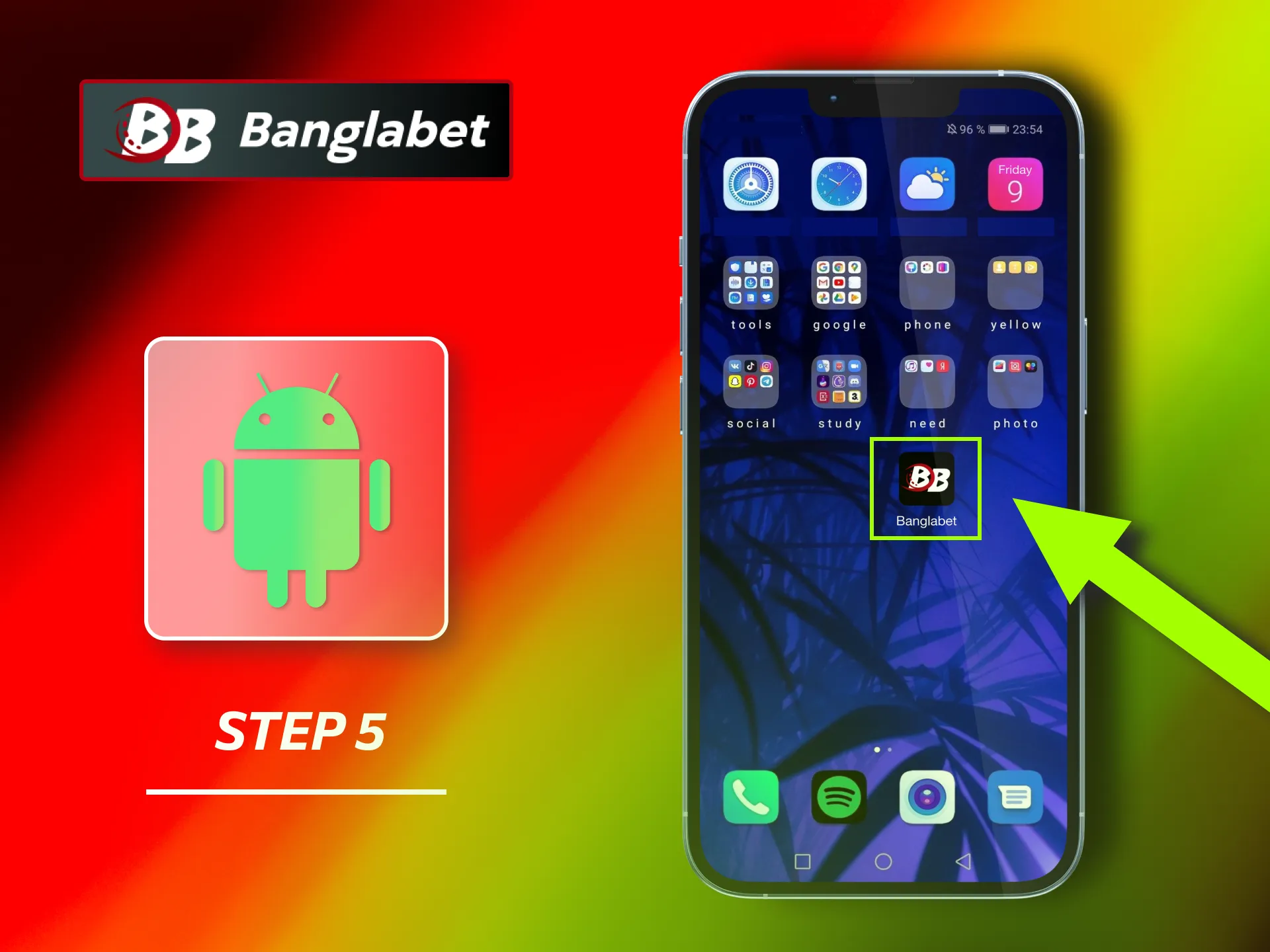 After installation, find and launch the Banglabet app on your home screen.