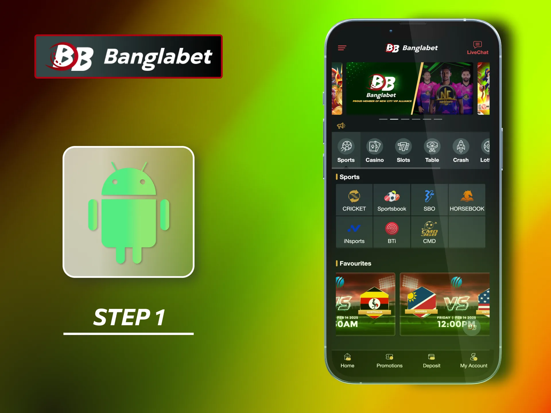 Open your browser and visit the official Banglabet website.