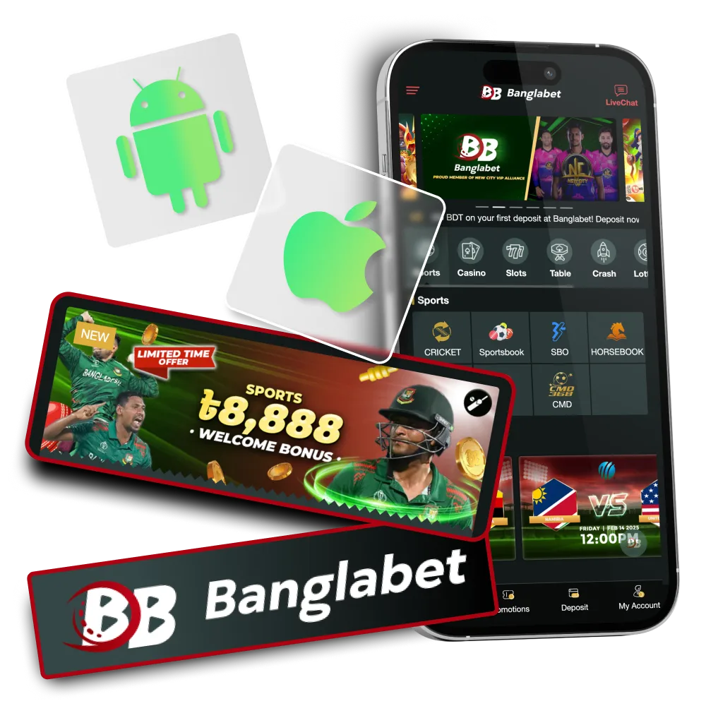 Download Banglabet APK and start betting, iOS users use web version.