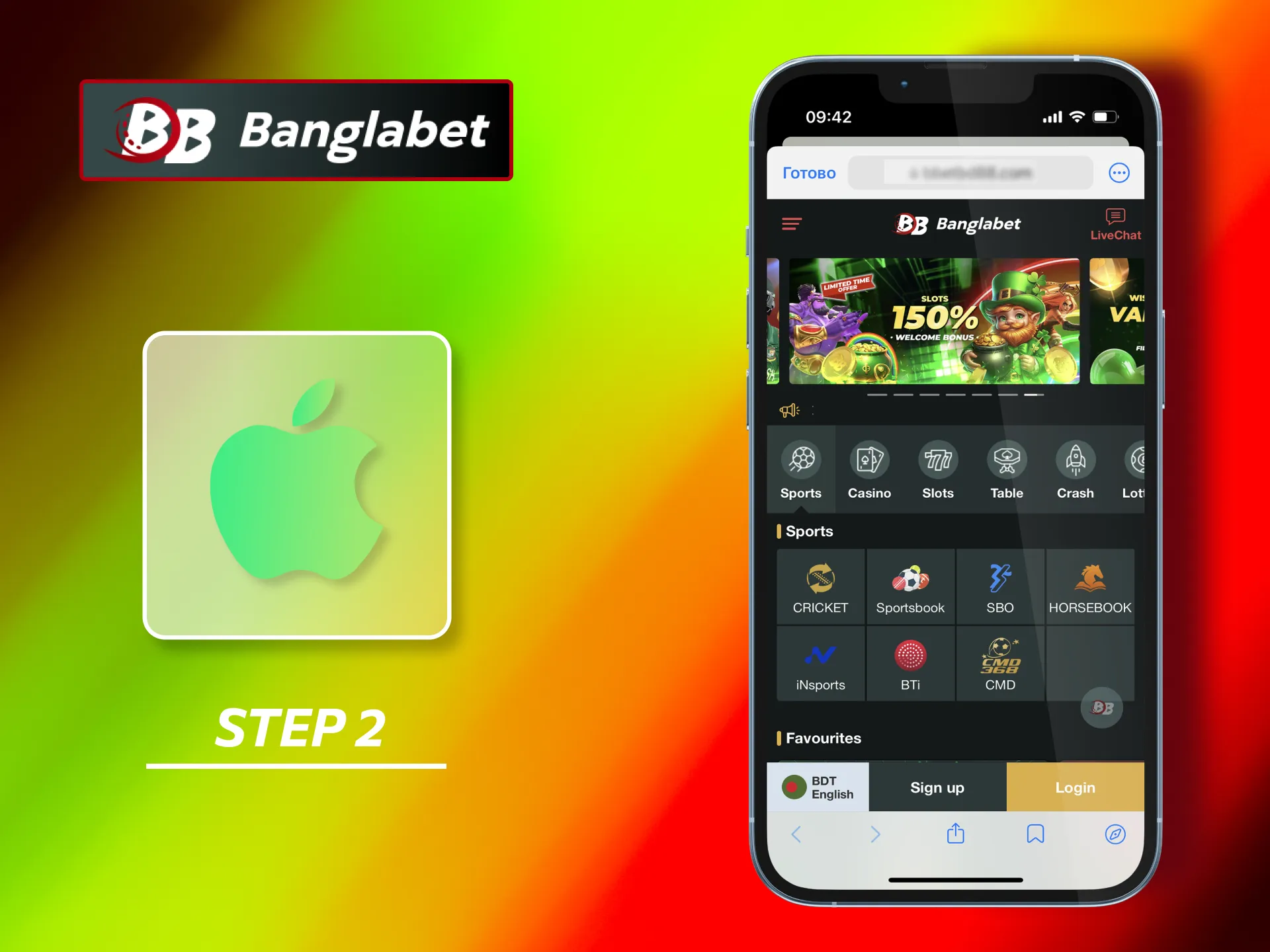 Enter the official Banglabet website in your browser.