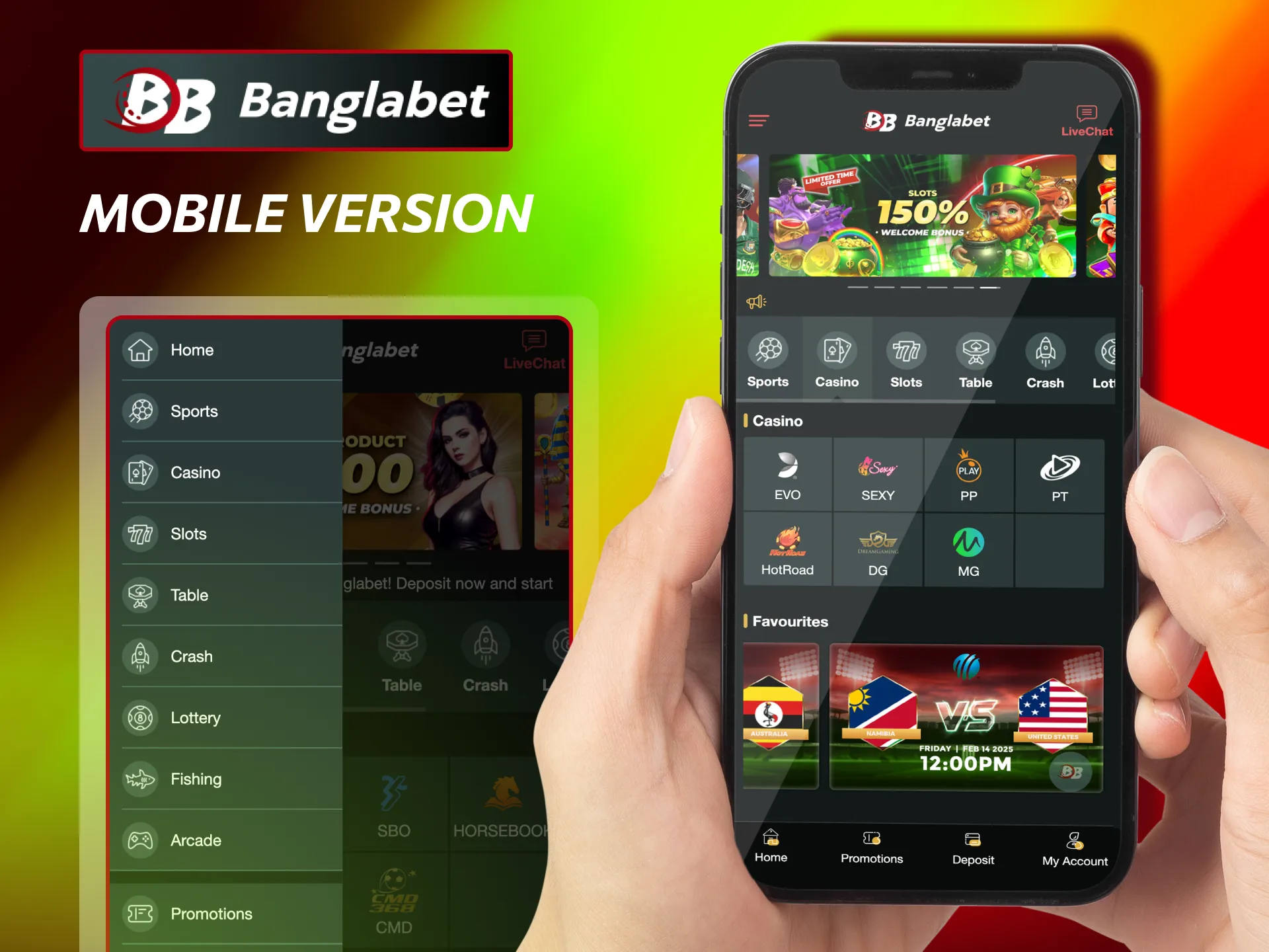 Use Banglabet on your mobile without downloading an app.