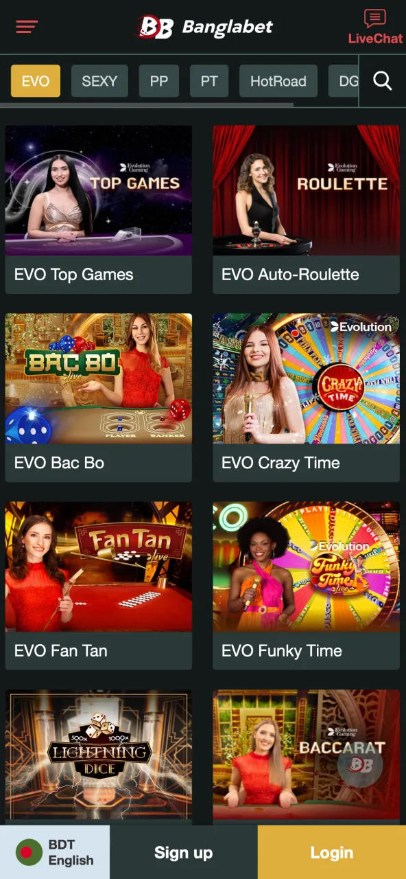 Enjoy a wide variety of games at Banglabet.