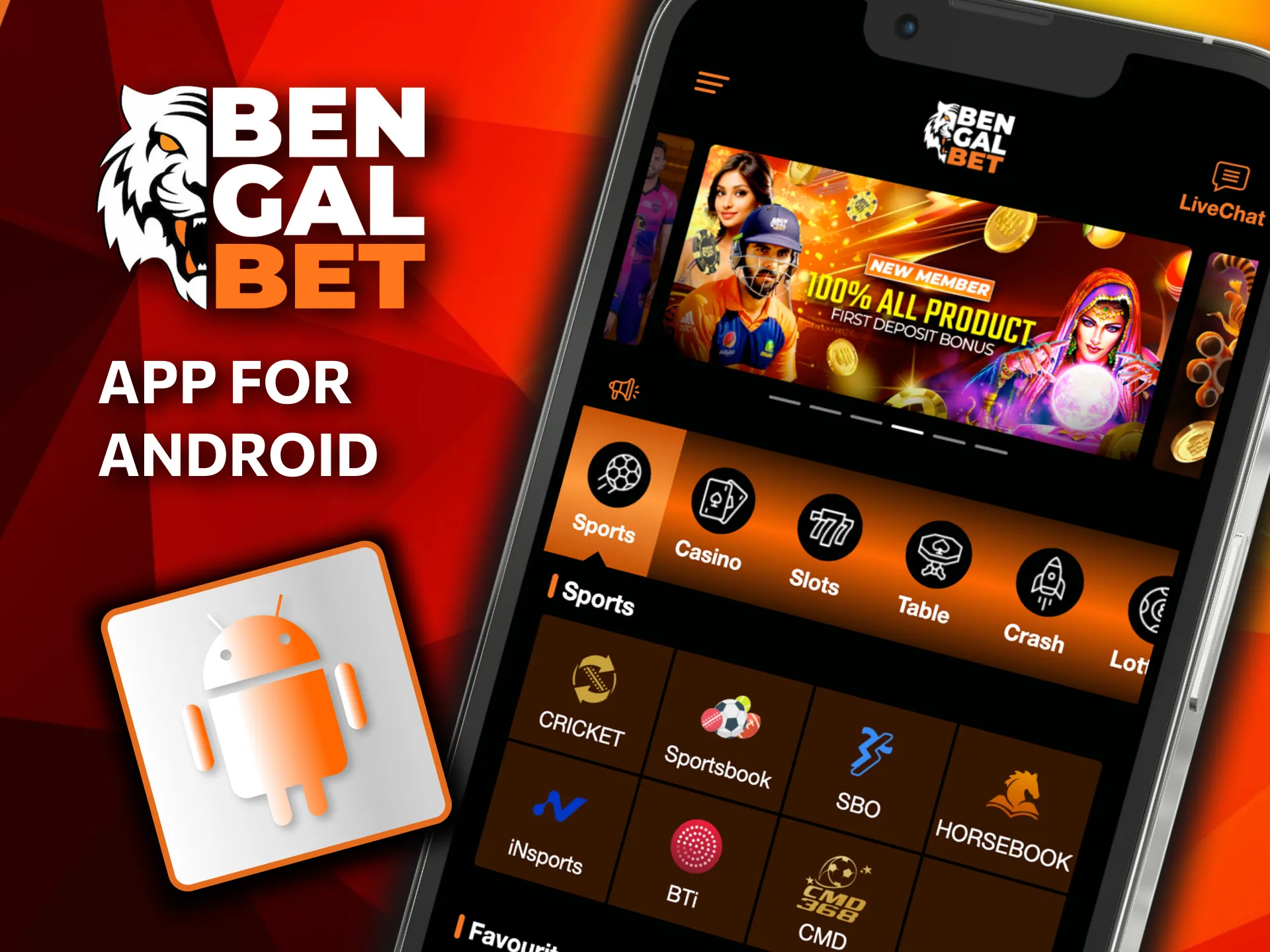 Bengalbet: access the platform through your mobile browser without an APK file.