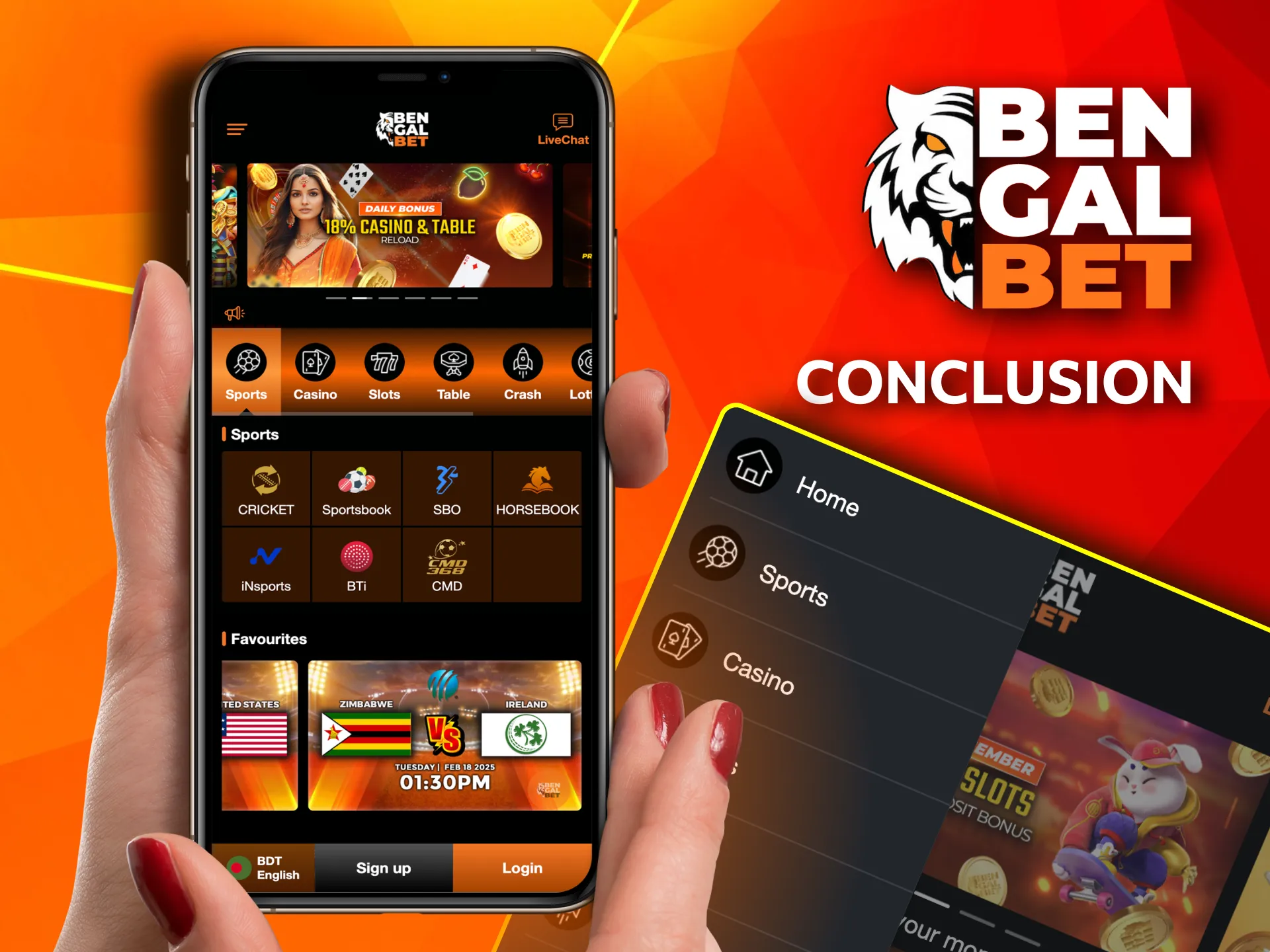 Bengalbet offers a user-friendly mobile browser version, matching the desktop experience.