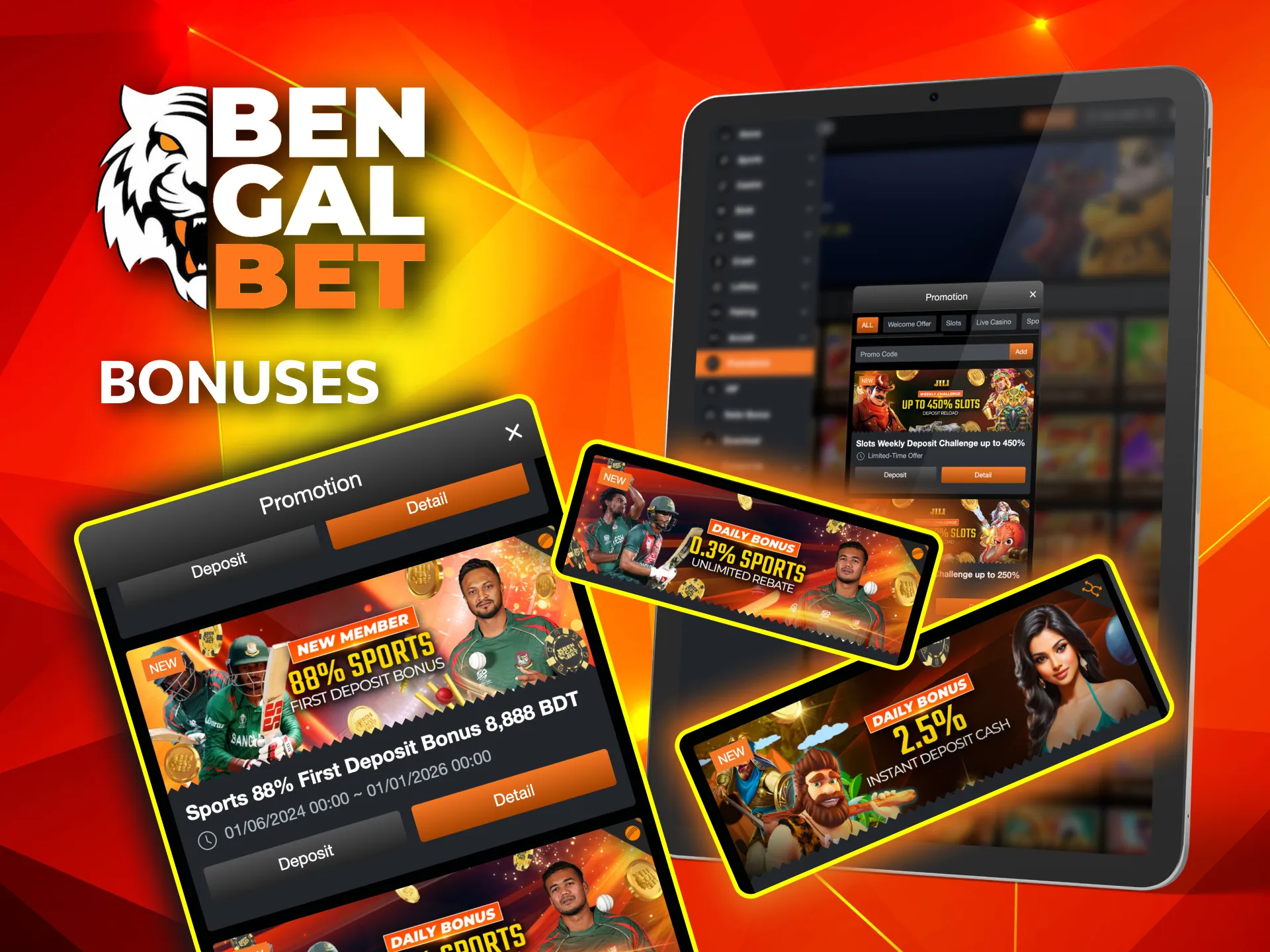 Bengalbet offers great bonuses for new players in Bangladesh.