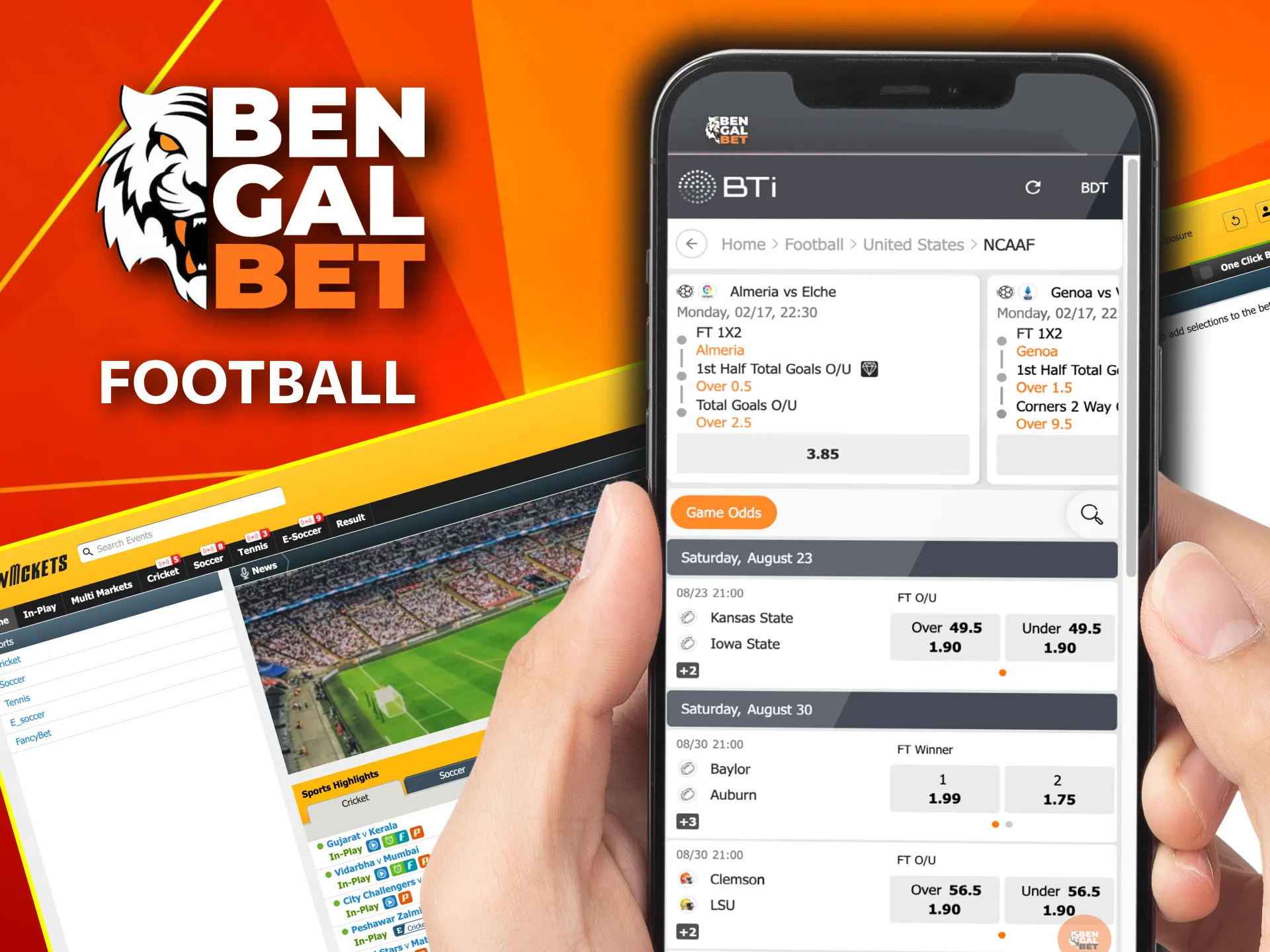 Place football bets on Bengalbet, covering major leagues and tournaments.