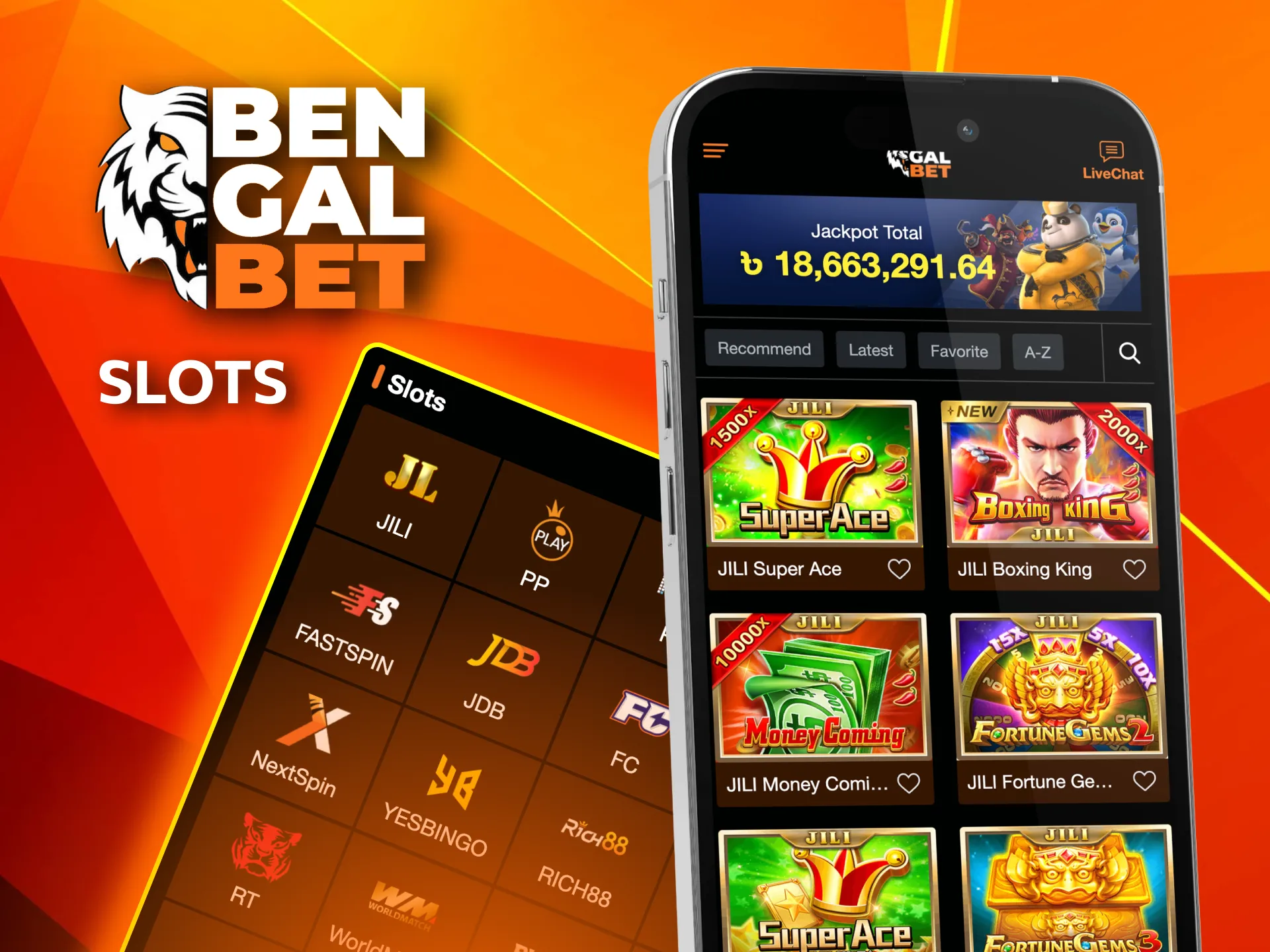 Bengalbet has hundreds of slot games with various themes and designs.