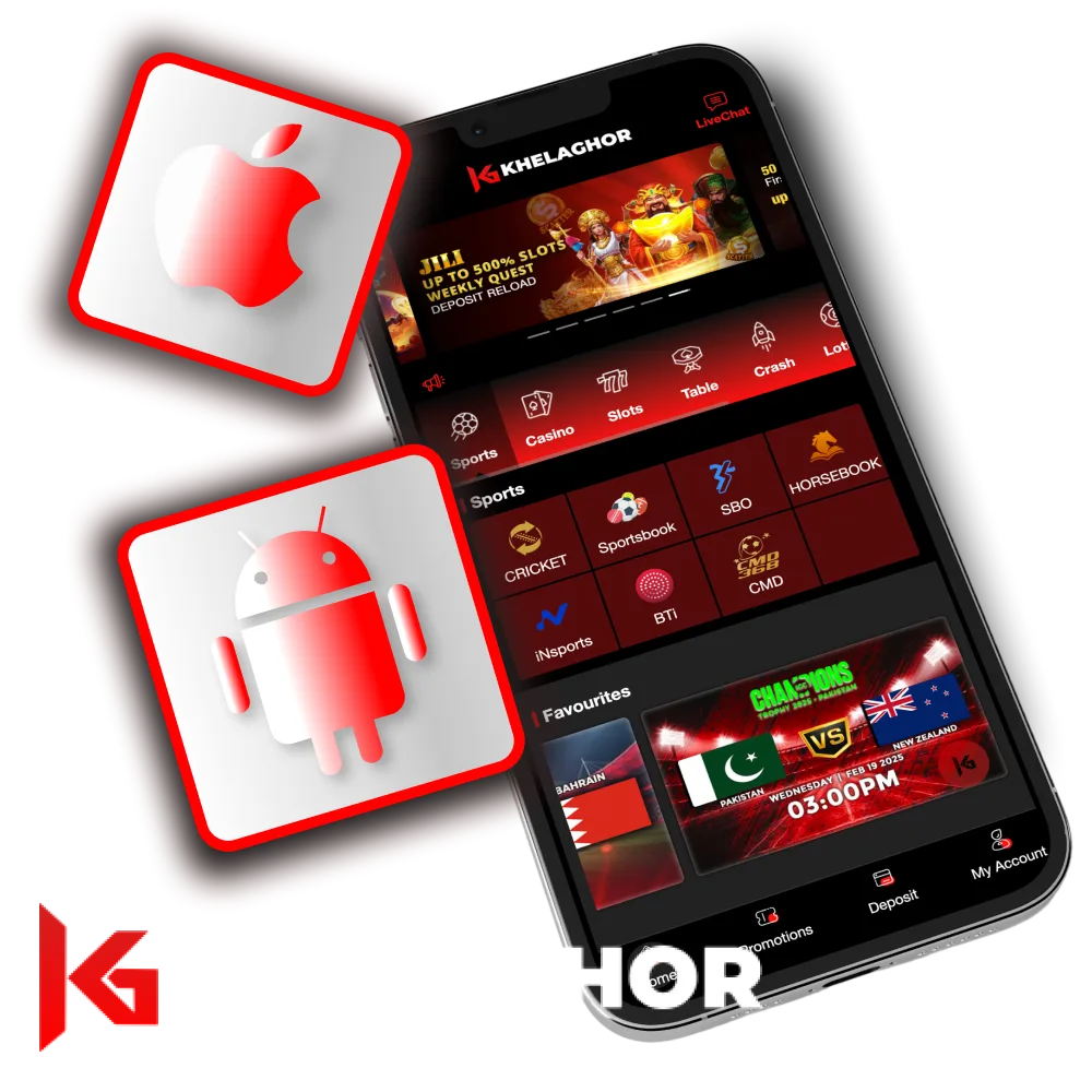 Download the Khelaghor app directly from the website for easy access.