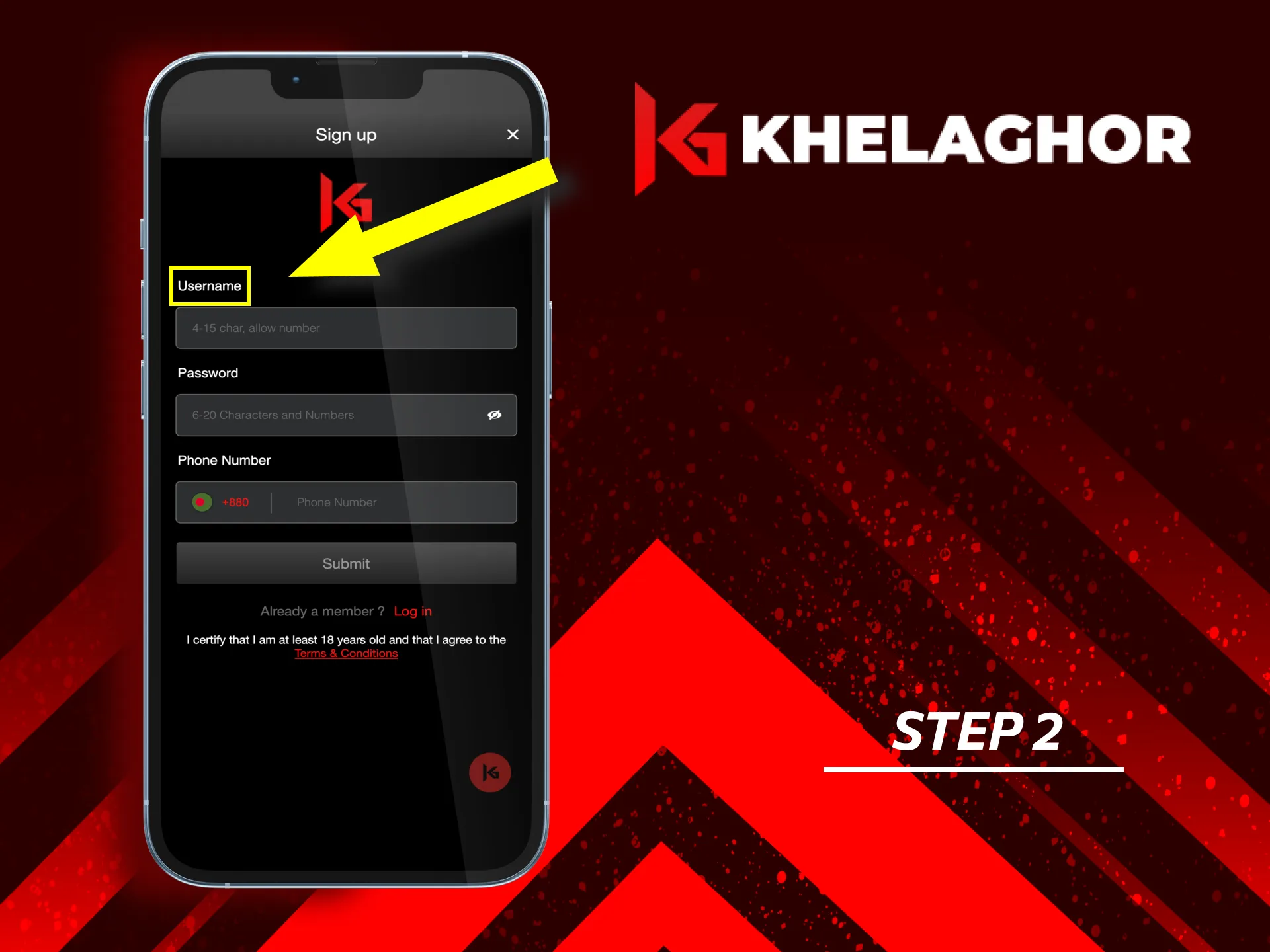 Pick a unique username to access your Khelaghor account.