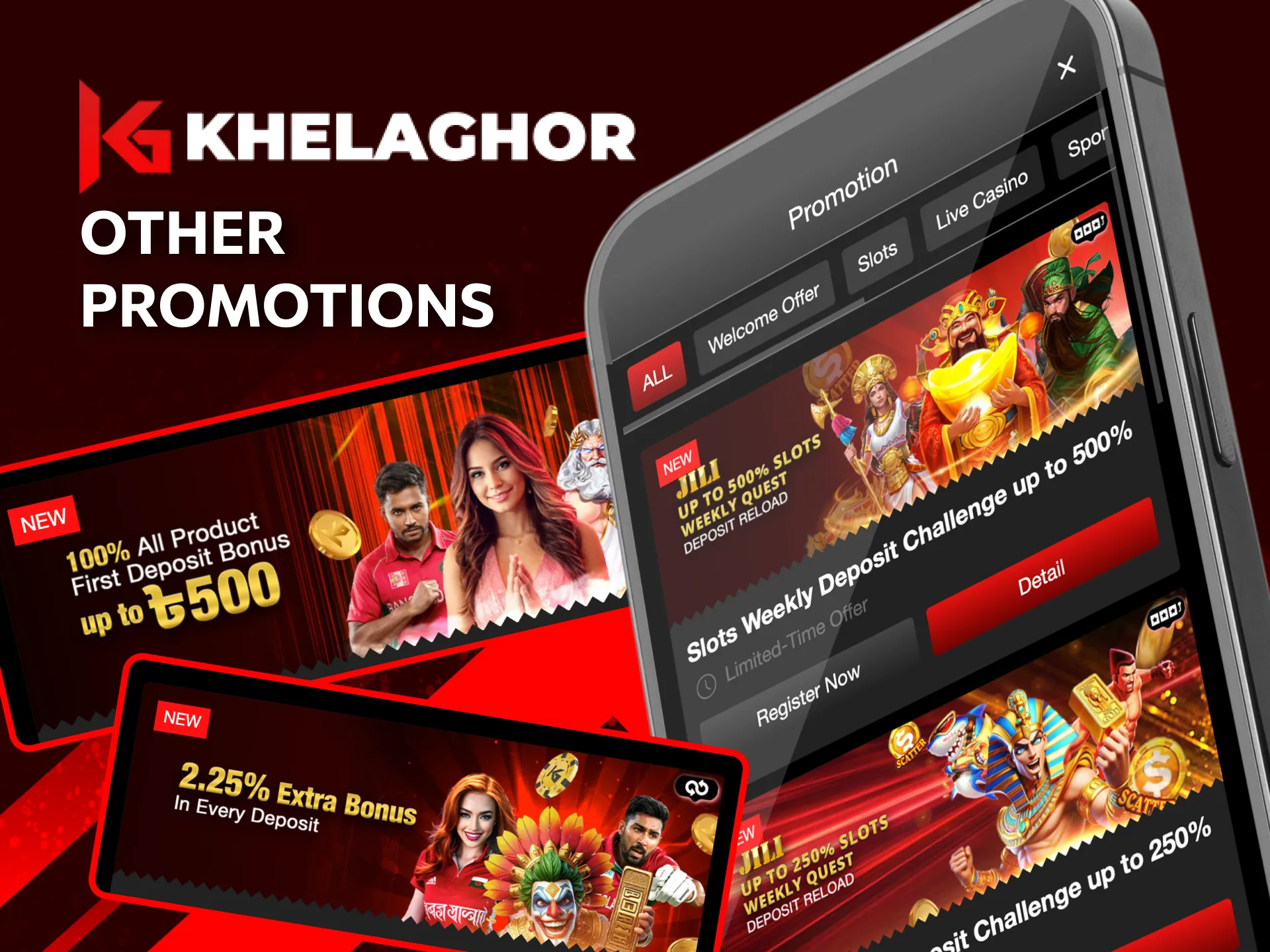 Khelaghor offers various promotions designed for different types of betting and games.