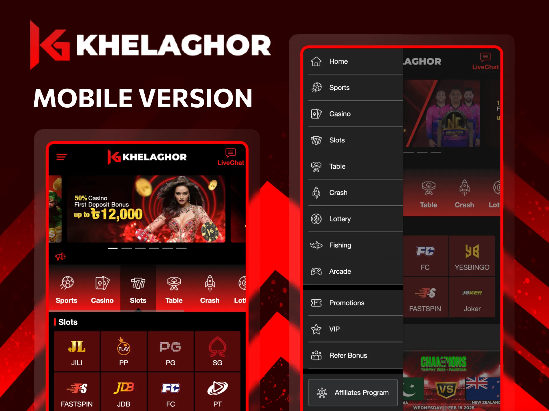 Khelaghor's mobile version works well on both Android and iOS, with no app needed.