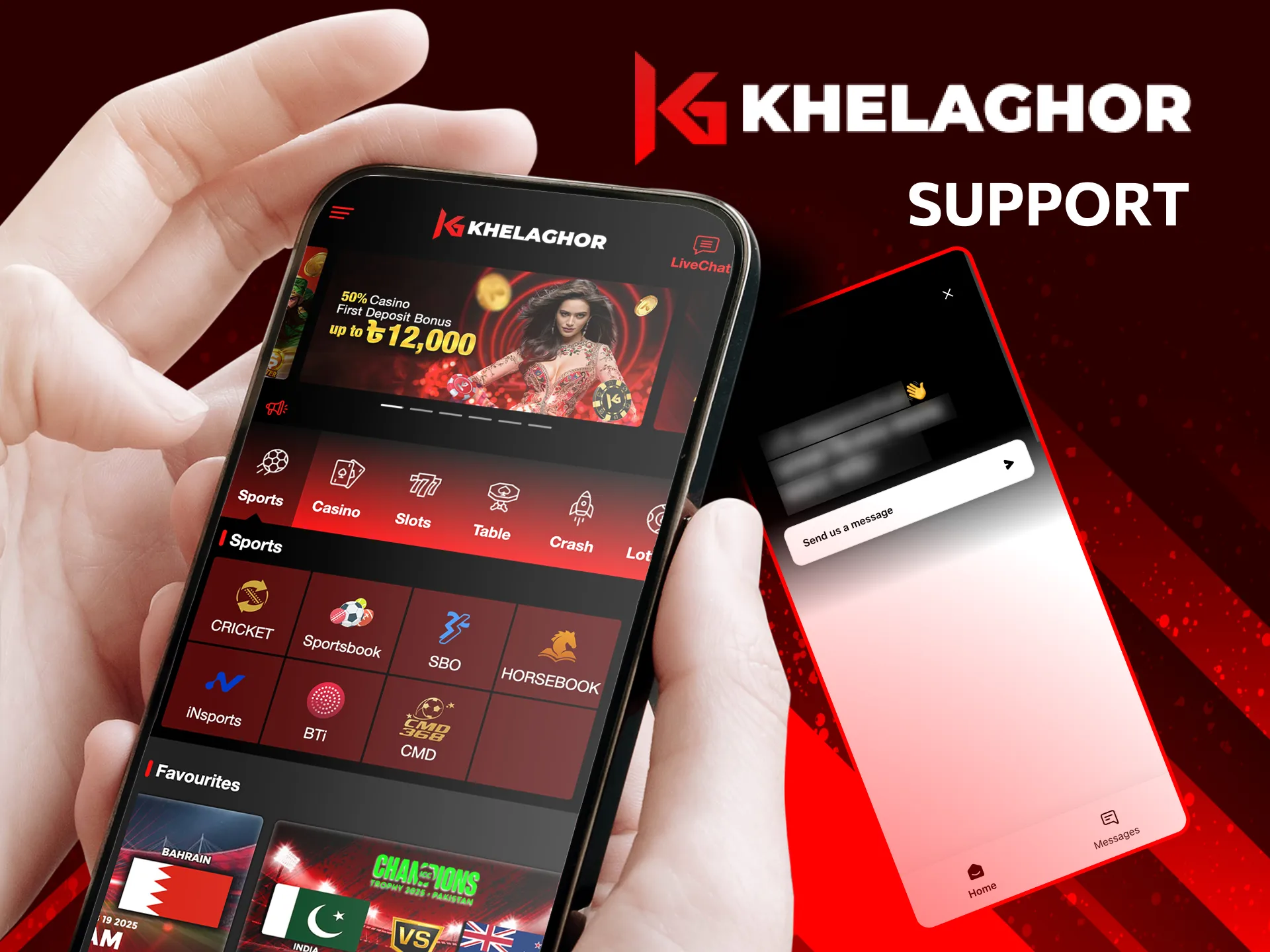 Contact Khelaghor support via live chat, email, or telegram for assistance.