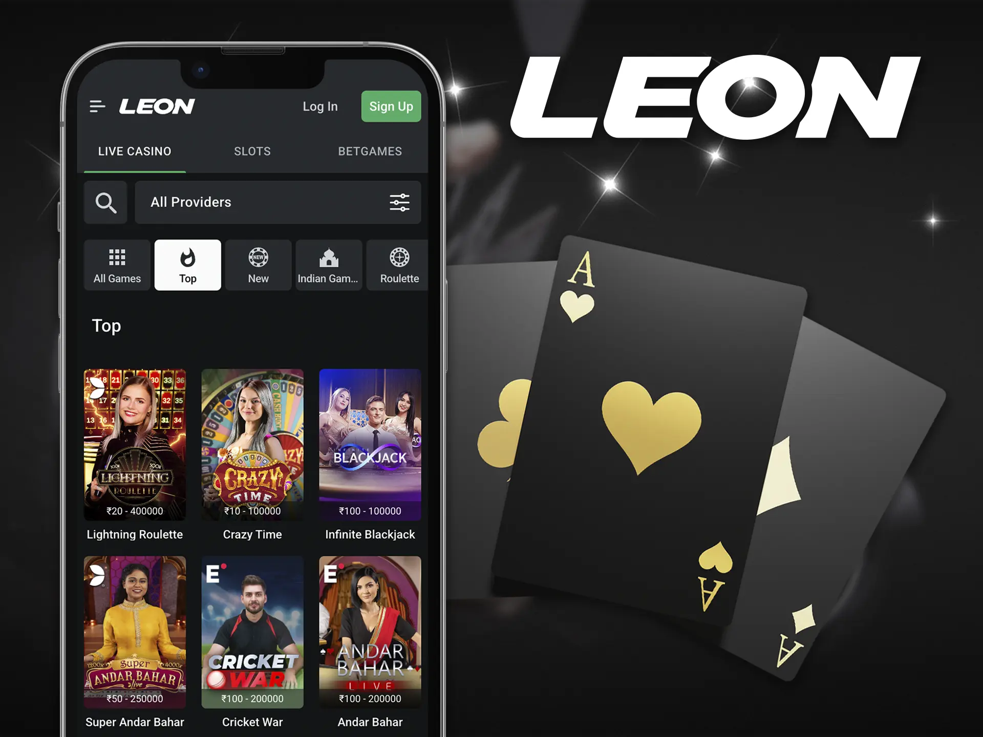 Leon Bet smartphone software provides a huge selection of gambling games, both traditional and online, there is a convenient filter and sorting.