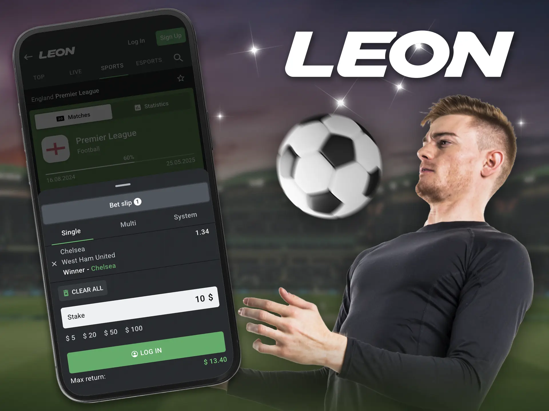 The easiest and most popular way to bet, it is stable and loved by many players in the Leon Bet app.