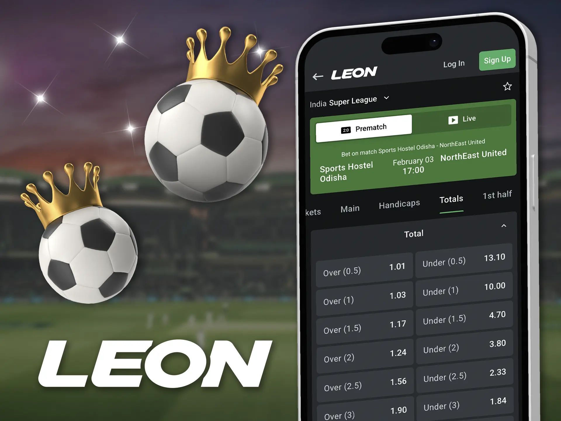 In this type of betting on the total number of points, players here have a chance to get good money in the Leon Bet app.