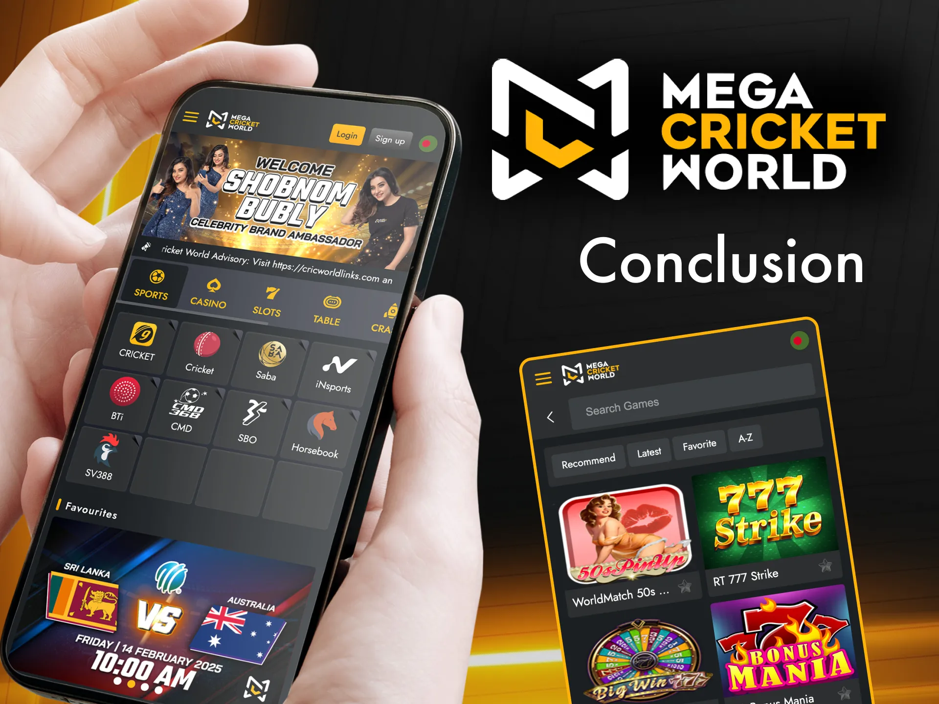 Mega Cricket World mobile app for Android is safe and reliable for users from Bangladesh.