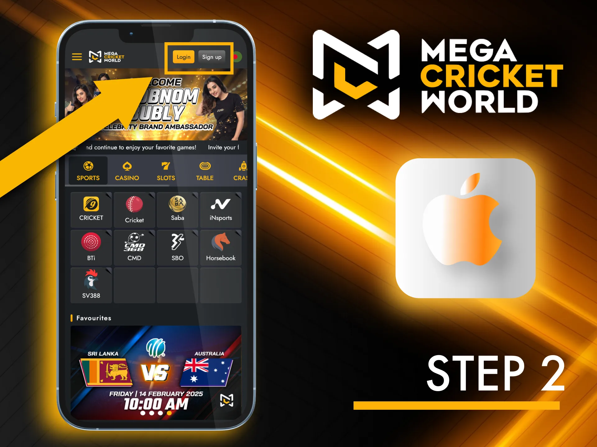 Sign in to your Mega Cricket World account or register.