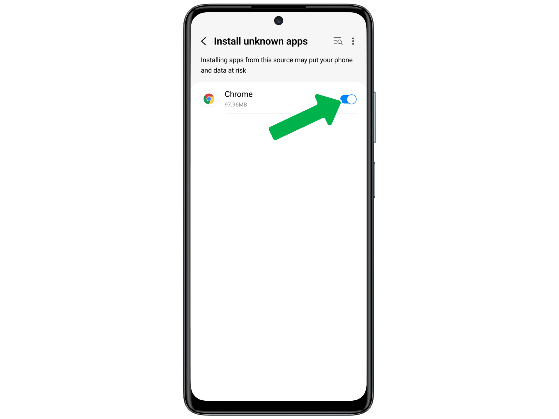 Allow the installation from unknown sources for the 1win app.